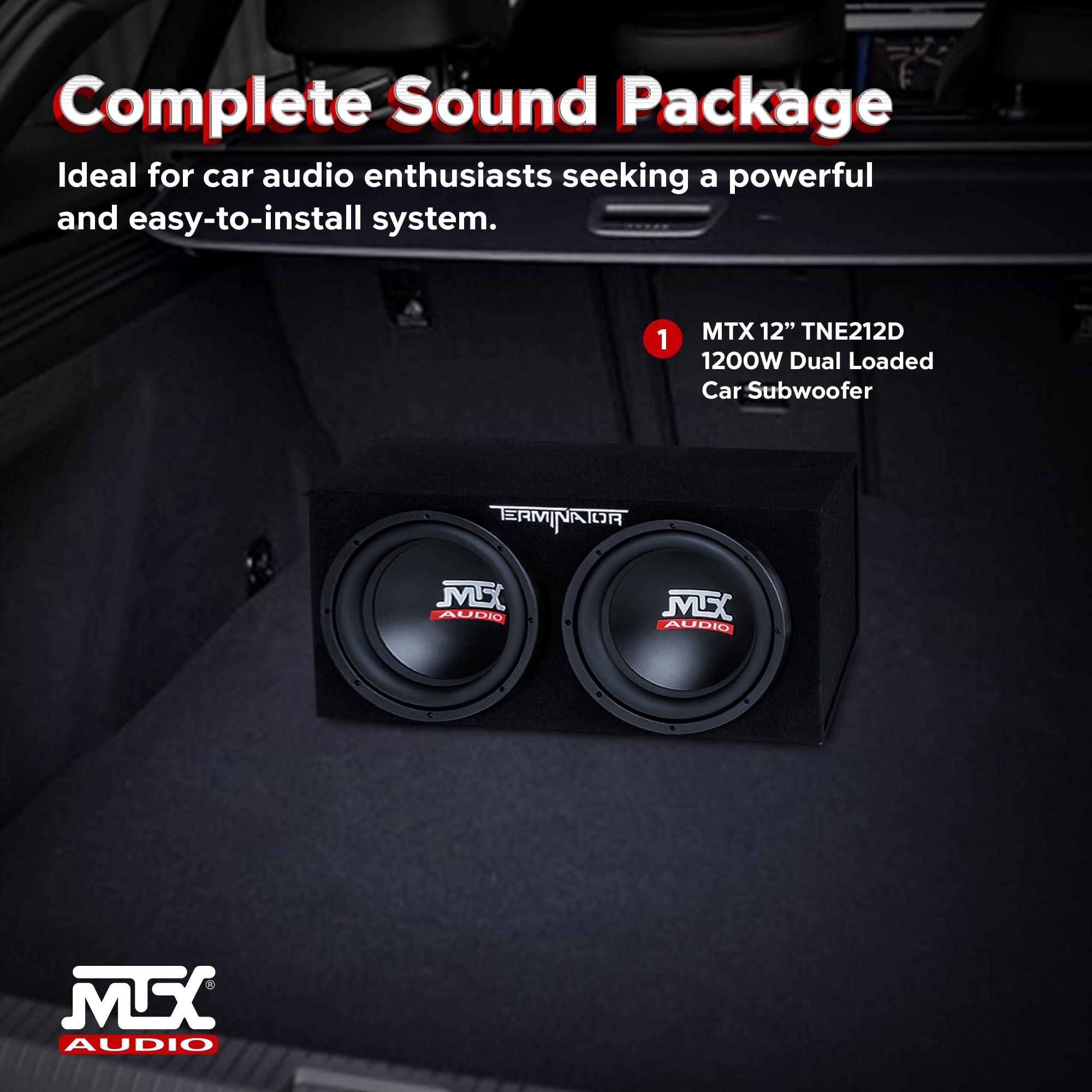 MTX MTX Audio Dual Subwoofer Vented Enclosure with High Resolution Feature, Aviation Carpet and Floor Standing Mounting Type for Vehicle, Black