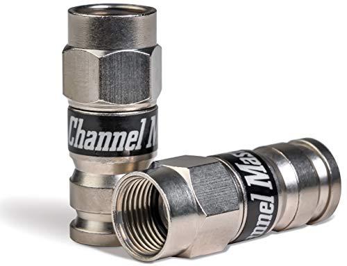 Channel Master Channel Master CM-7170 RG6 Coaxial F-Connectors Universal Compression Fitting Weather Sealed for Standard, Tri and Quad Shield Cables - 50 Pack