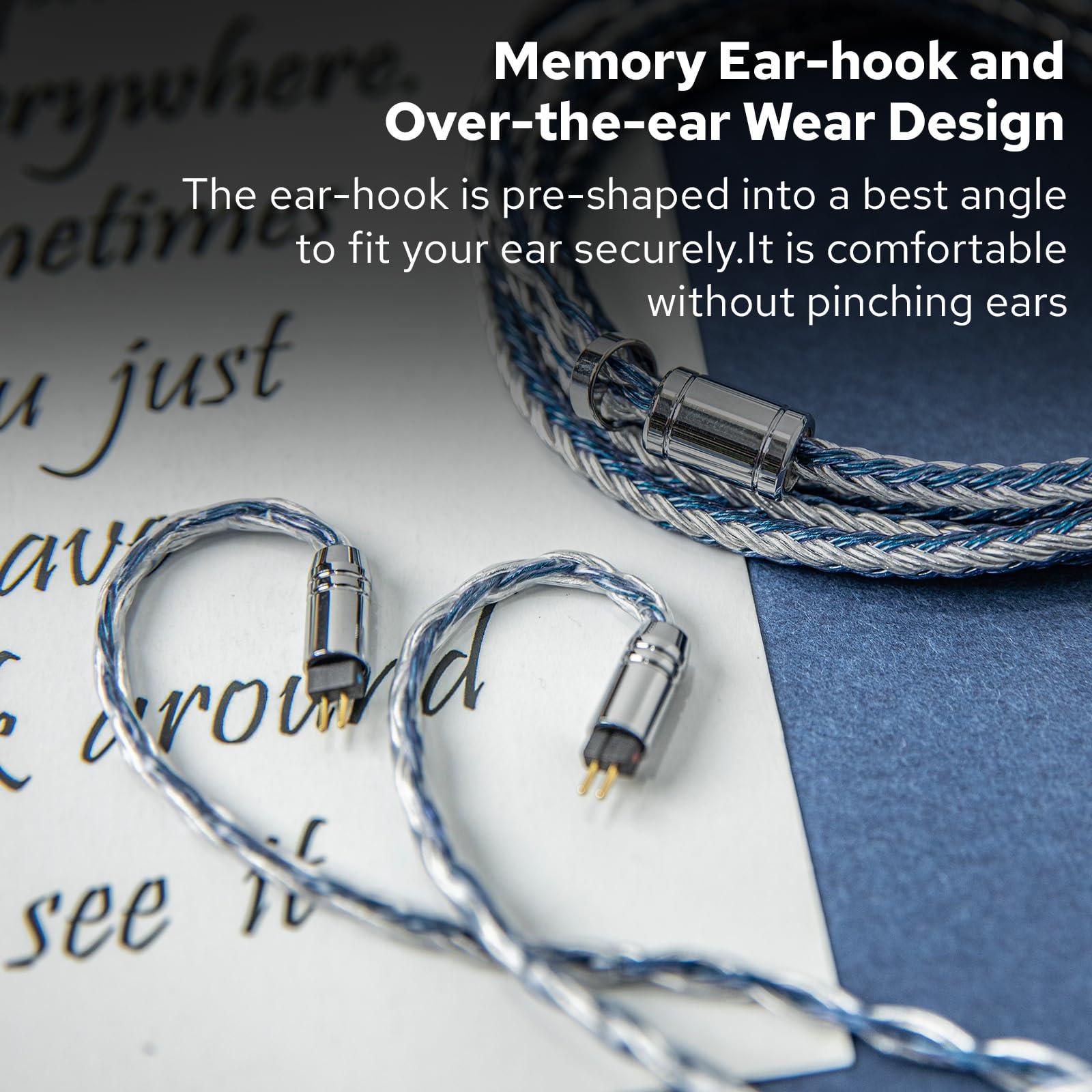 Linsoul Linsoul Tripowin C-01 IEM Cable, 16 Core Hybrid Copper-Silver Earphone Cable, OFC and Silver-Plated Copper HiFi Replacement Cable for Wired Earbuds (2Pin, 3.5mm)