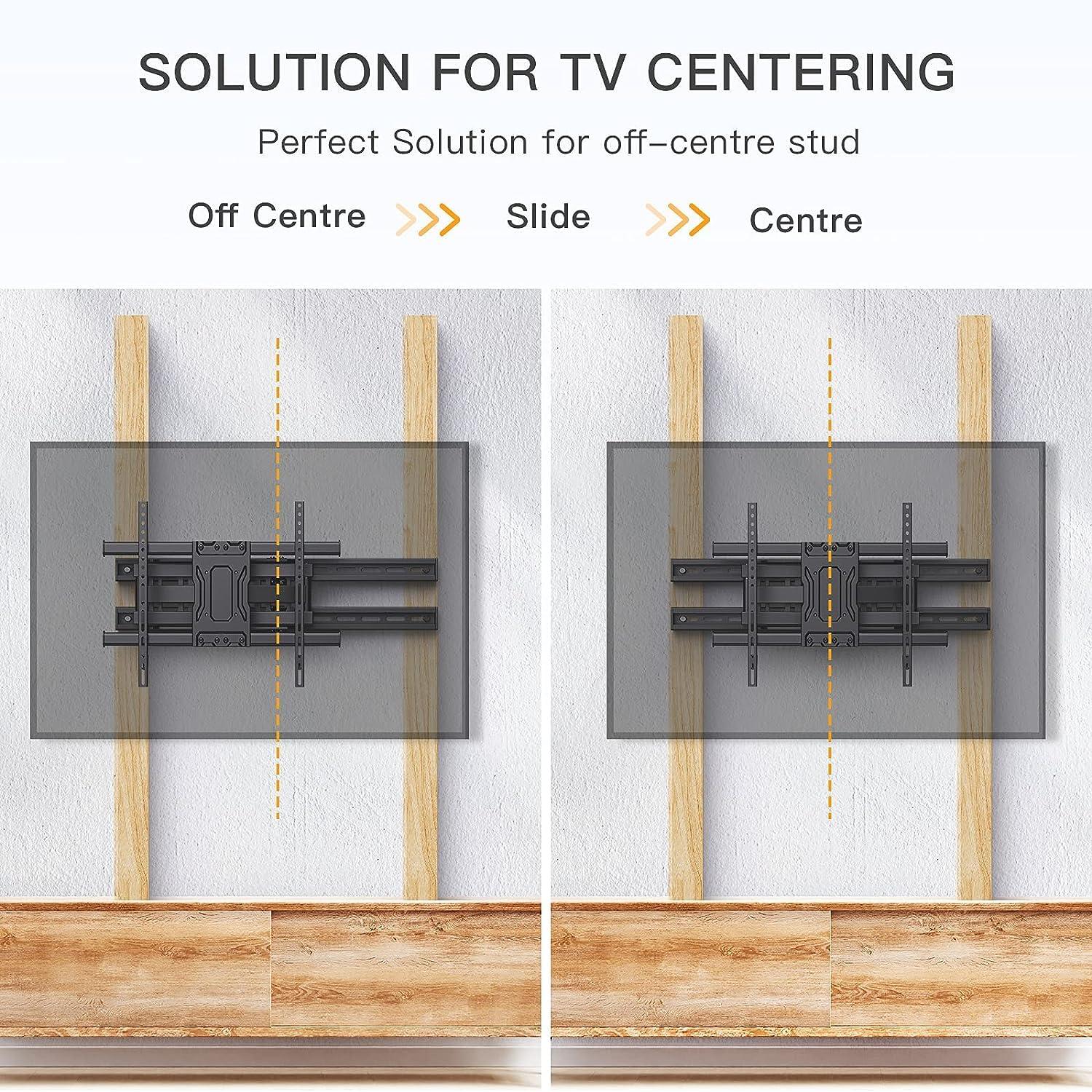Perlegear TV Wall Mount Extension Bracket, TV Mount Extender Fitting 16-24 Wood Stud Extension Arm for Universal TV Wall Plate TV Centering Sliding Bracket Holds 132lbs by Perlegear - PGUE1