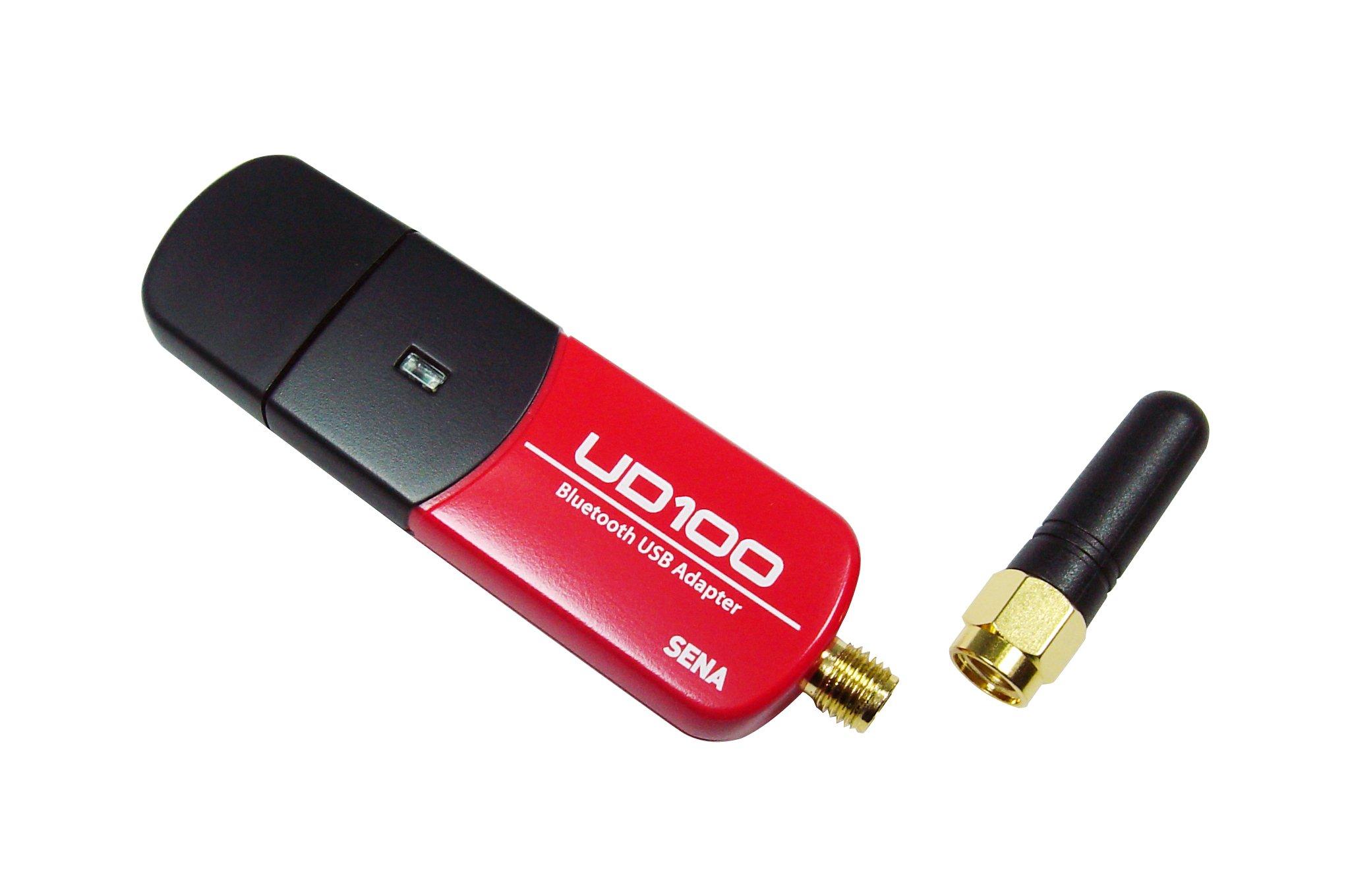 Sena Sena USB Bluetooth Adapter 300m Working Dist, UD100-G03 (300m Working Dist. Exchangeable Antenna, Bluesoleil Driver (Works with Microsoft Bluetooth Driver)), red, Black