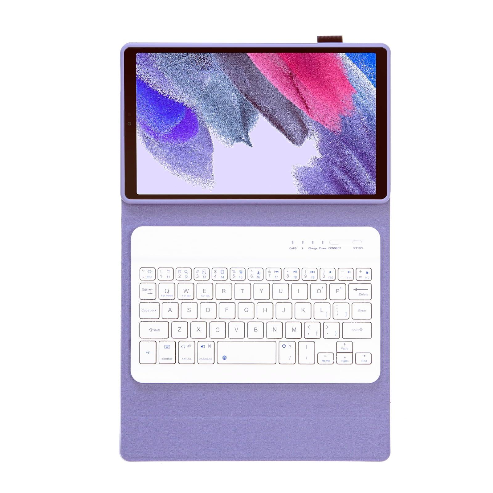Lrufodya Lrufodya Keyboard Case for Samsung Galaxy Tab A7 Lite 8.7" 2021, Candy Colors Detachable Wireless Keyboard with Slim Cover for Model SM-T220 T225 T227 (Purple)