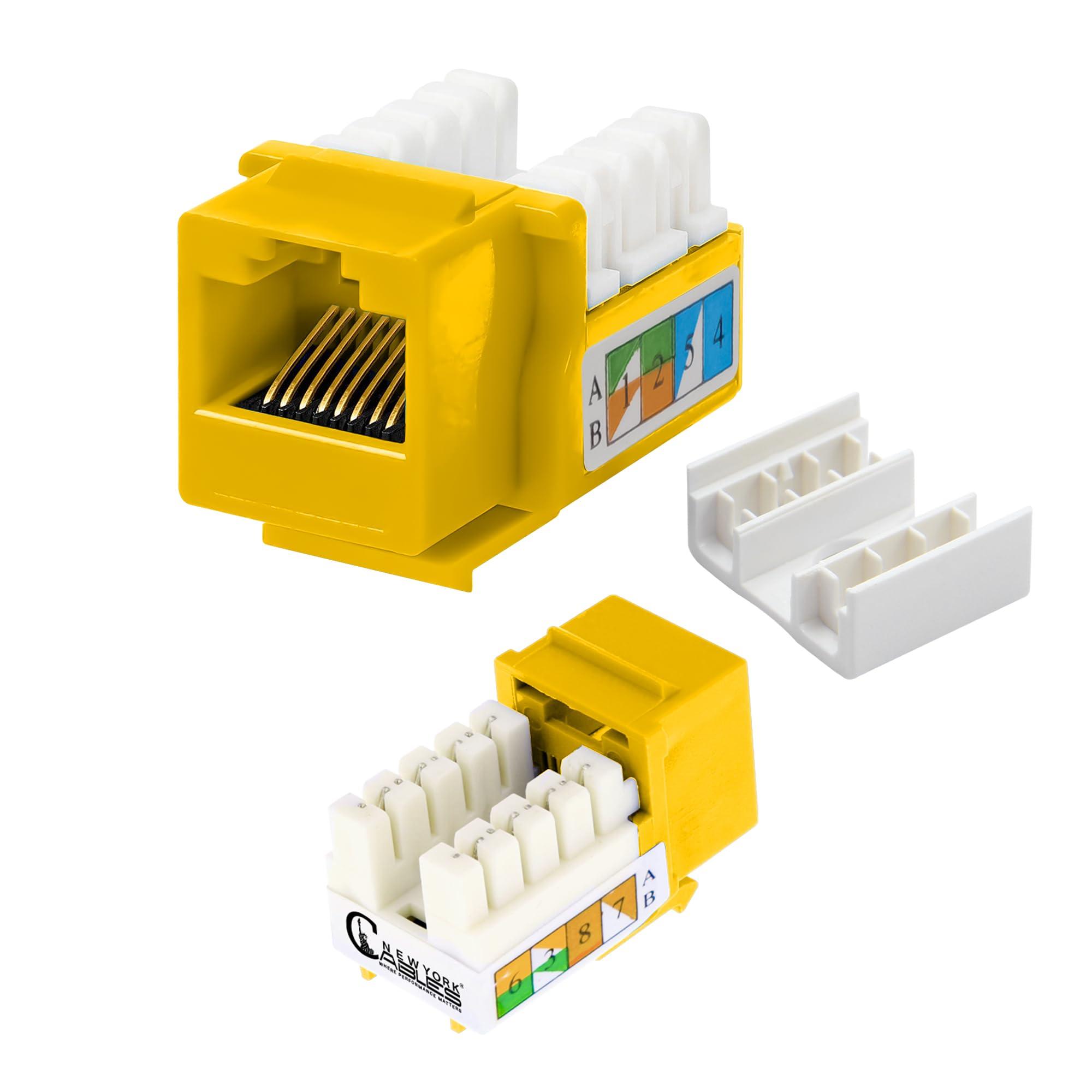 NewYork Cables NewYork Cables cat 6 Keystone Jack 90 Degree Punchdown Ethernet Wall Jack for Patch Panels Wall Plates