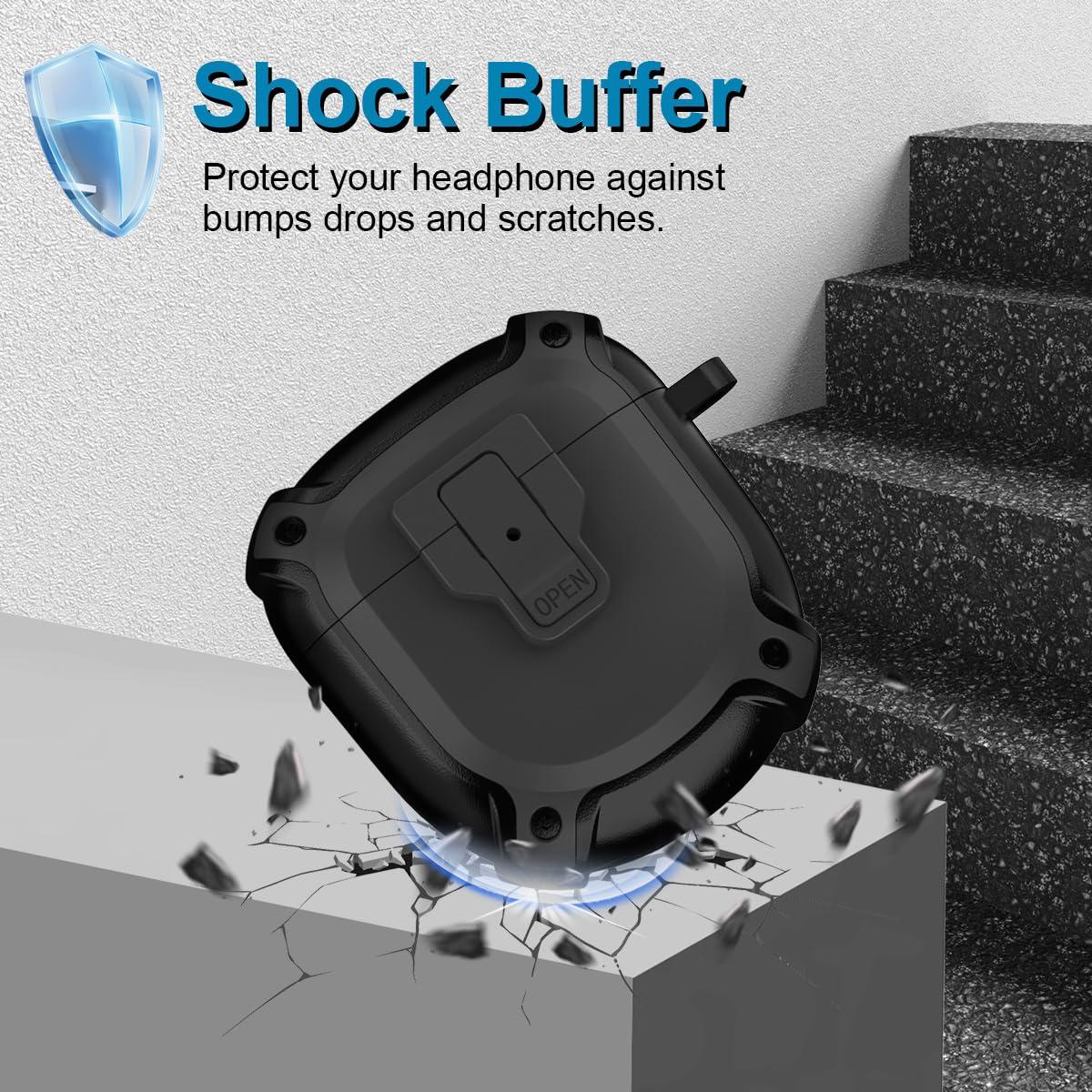 AIBEAMER for Bose QuietComfort Earbuds II Case (2022) / NEW QuietComfort Ultra Earbuds Case (2023),Shockproof Protective Safety Lock Case for QuietComfort Earbuds 2/QuietComfort Ultra Earbuds Accessories-Black