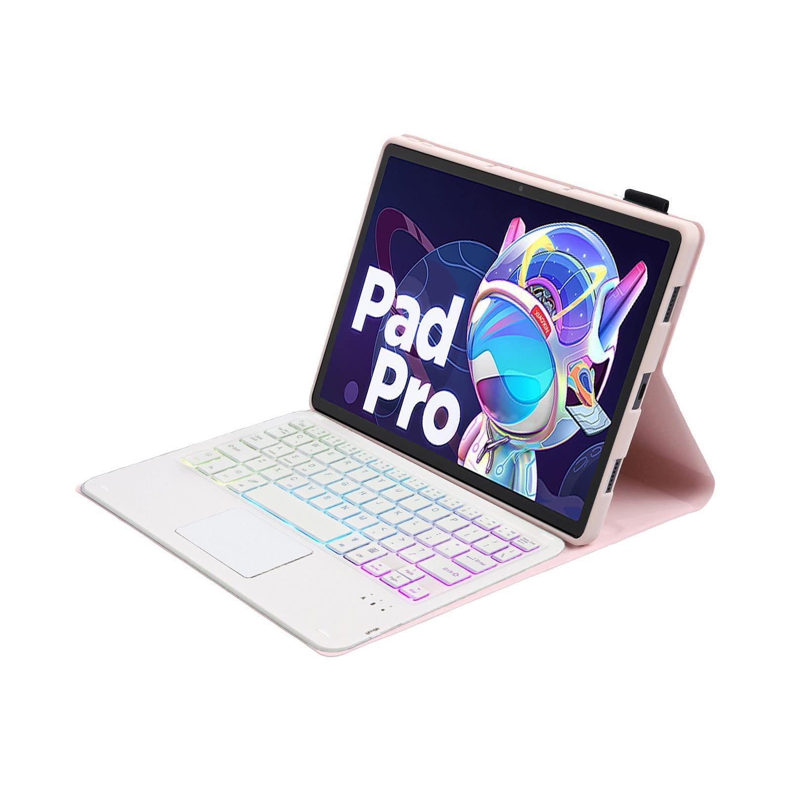 DirectNine Basics Keyboard Case for Lenovo Tab M10 3rd Gen-TB-328FU Display 10.1", Soft TPU Back Stand Cover, Magnetically Detachable Backlit Bluetooth Keyboard,Pink