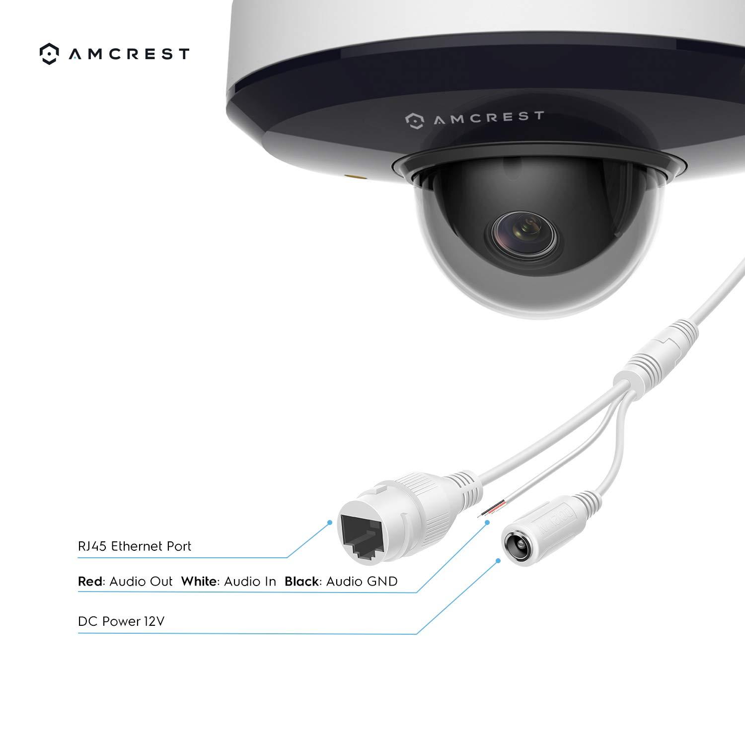 Amcrest Amcrest ProHD 1080P PTZ Camera Outdoor, 2MP Outdoor Vandal Dome IP PoE Camera (3X Optical Zoom) IK08 Vandal-Proof, IP66 Weatherproof, Night Vision up to 49ft, Pan/Tilt (IP2M-866EW) (White) (Renewed)