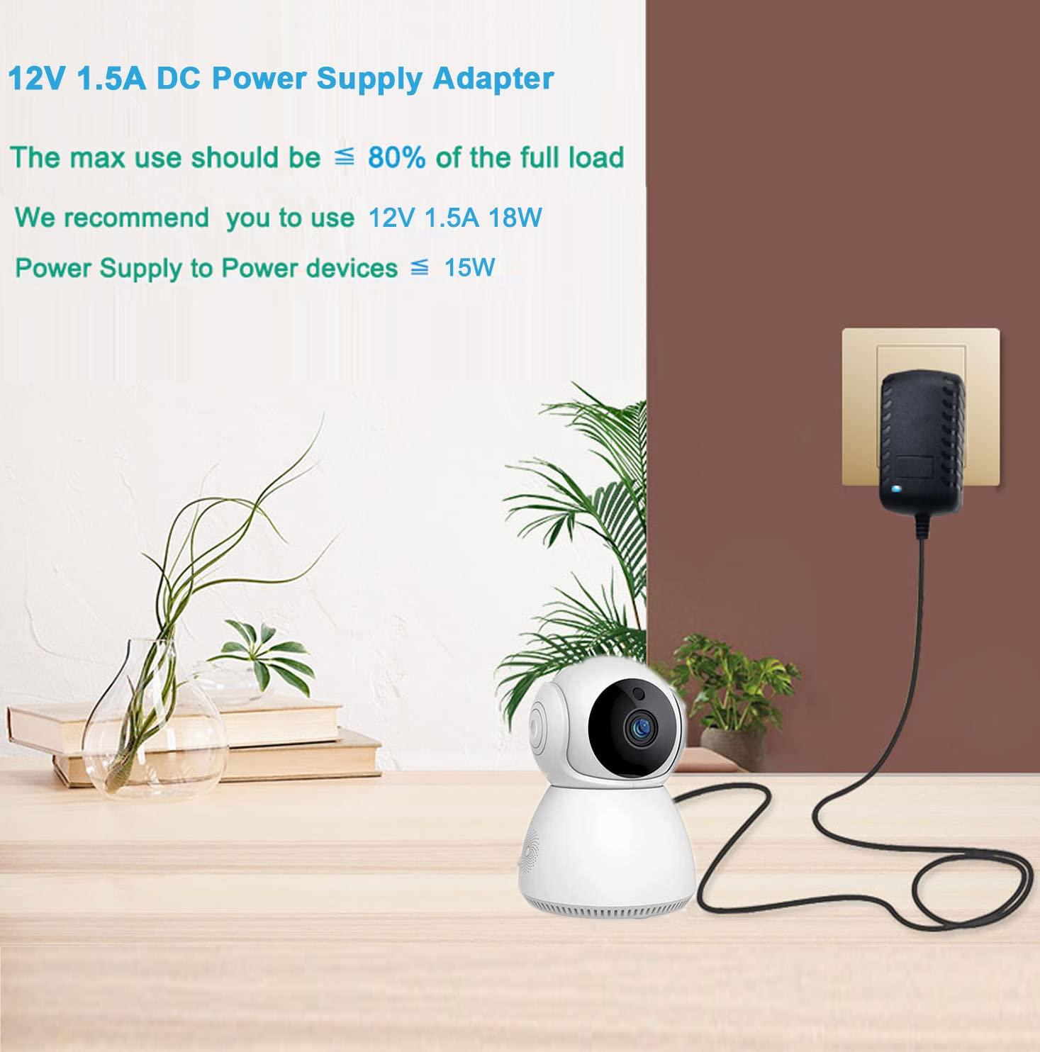 MTYTOT DC 12V 1.5A 1500mA Switching Power Supply AC DC Adapter 100-240V 50-60Hz AC to DC 12 Volt 1.5 Amp Power Adapter 5.5mm x 2.5mm/2.1mm DC Plug Connectivity (12Volt 1.5A Adapter with 10 Sizes of Tips)