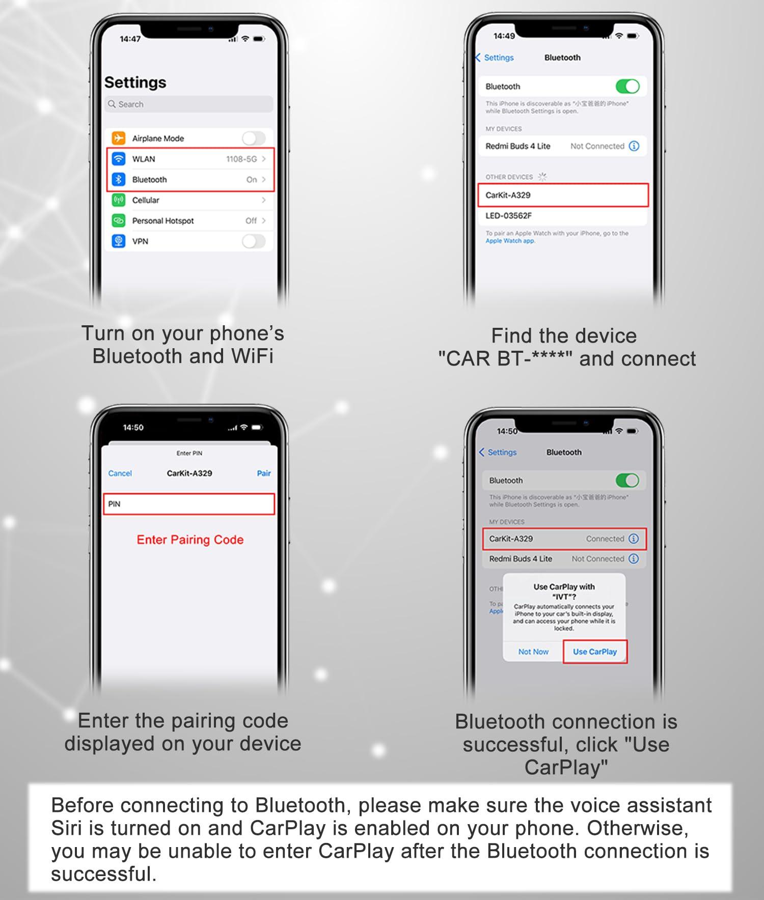 Aonerex Car GPS Navigation Compatible Wireless Apple CarPlay Android Auto 9\" HD Touch Screen, Portable Bluetooth GPS Navigation Mirror Link Music Video Player Airplay/Siri/AUX/Android