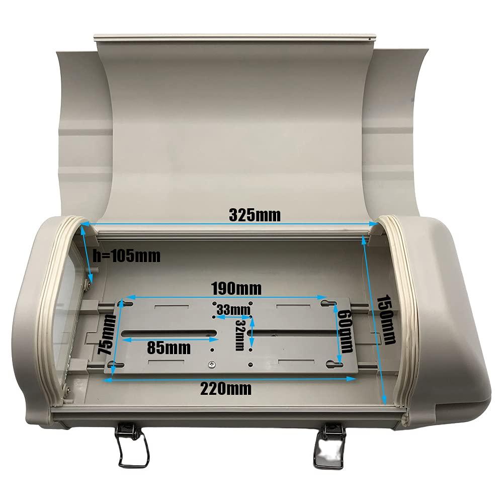 ETRSAIRL 15 Inch Large Size Outdoor Weatherproof Heavy Duty Aluminum CCTV Housing Security Surveillance Camera Housing Camera Mount Enclosure with Clear Glass Window Double Lock