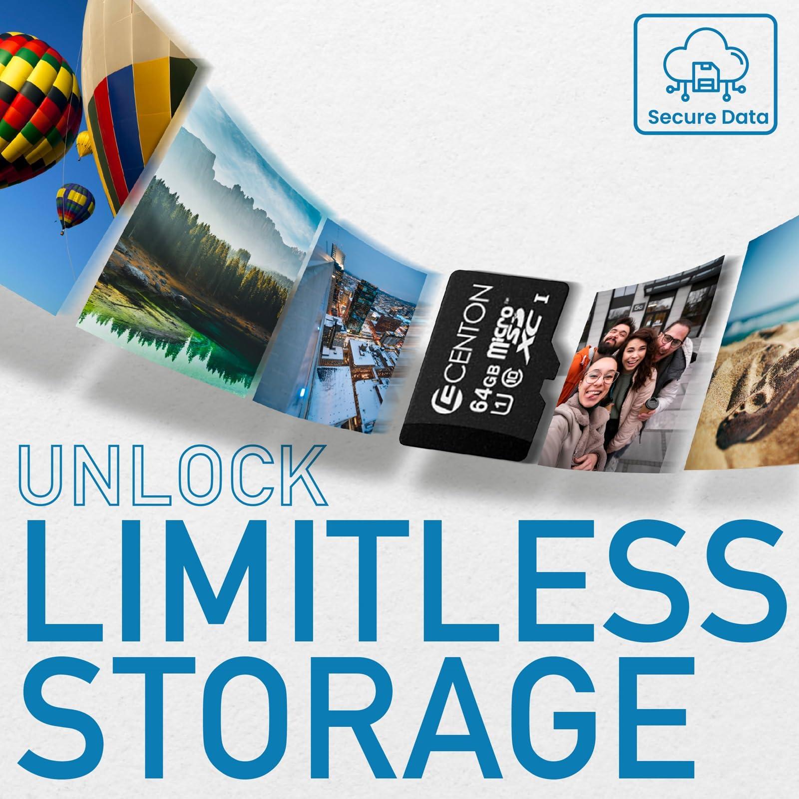 Centon Centon Electronics Micro SD Card, Ultimate Memory Card for Phones, Tablets, Cameras, and More, 64GB