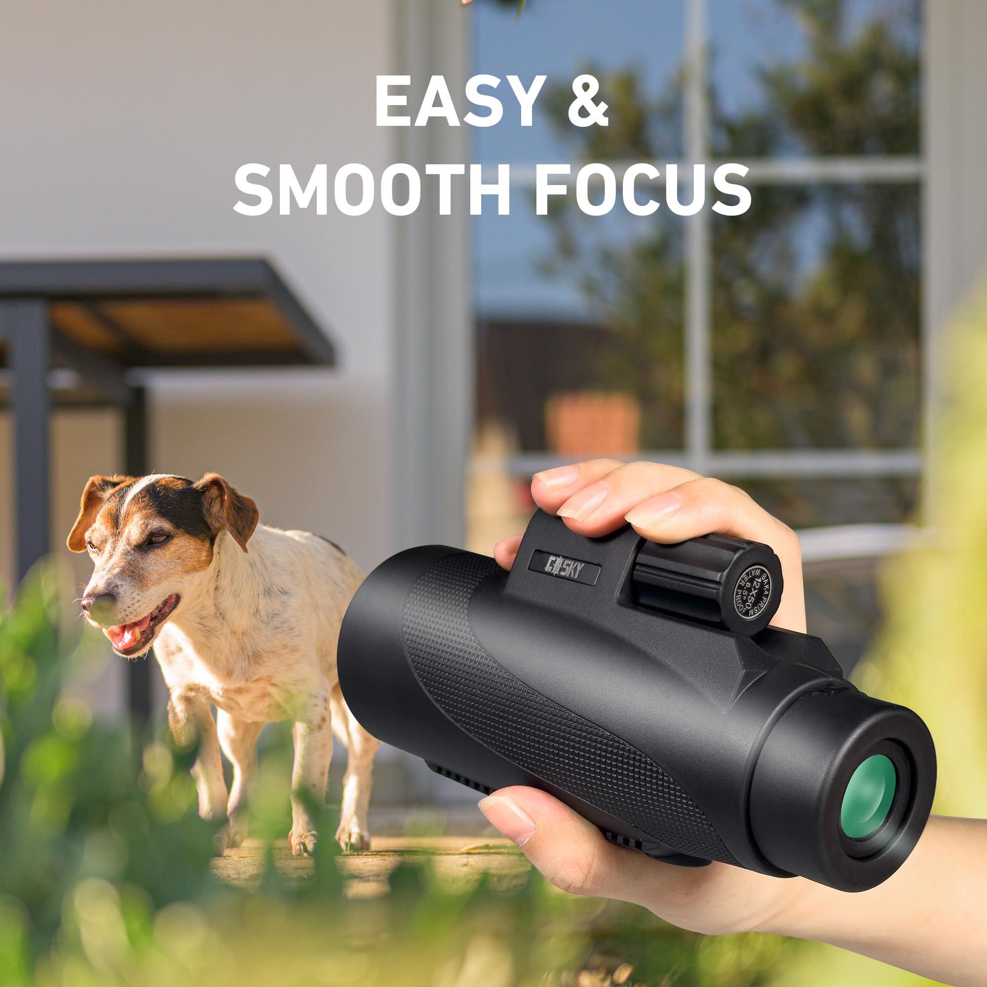 Gosky Gosky 12x50 Monocular for Adults, Monocular Telescope with BAK4 Prism & FMC Lens,Lightweight Monocular Ideal for Bird Watching Hunting Wildlife Hiking Traveling-Black