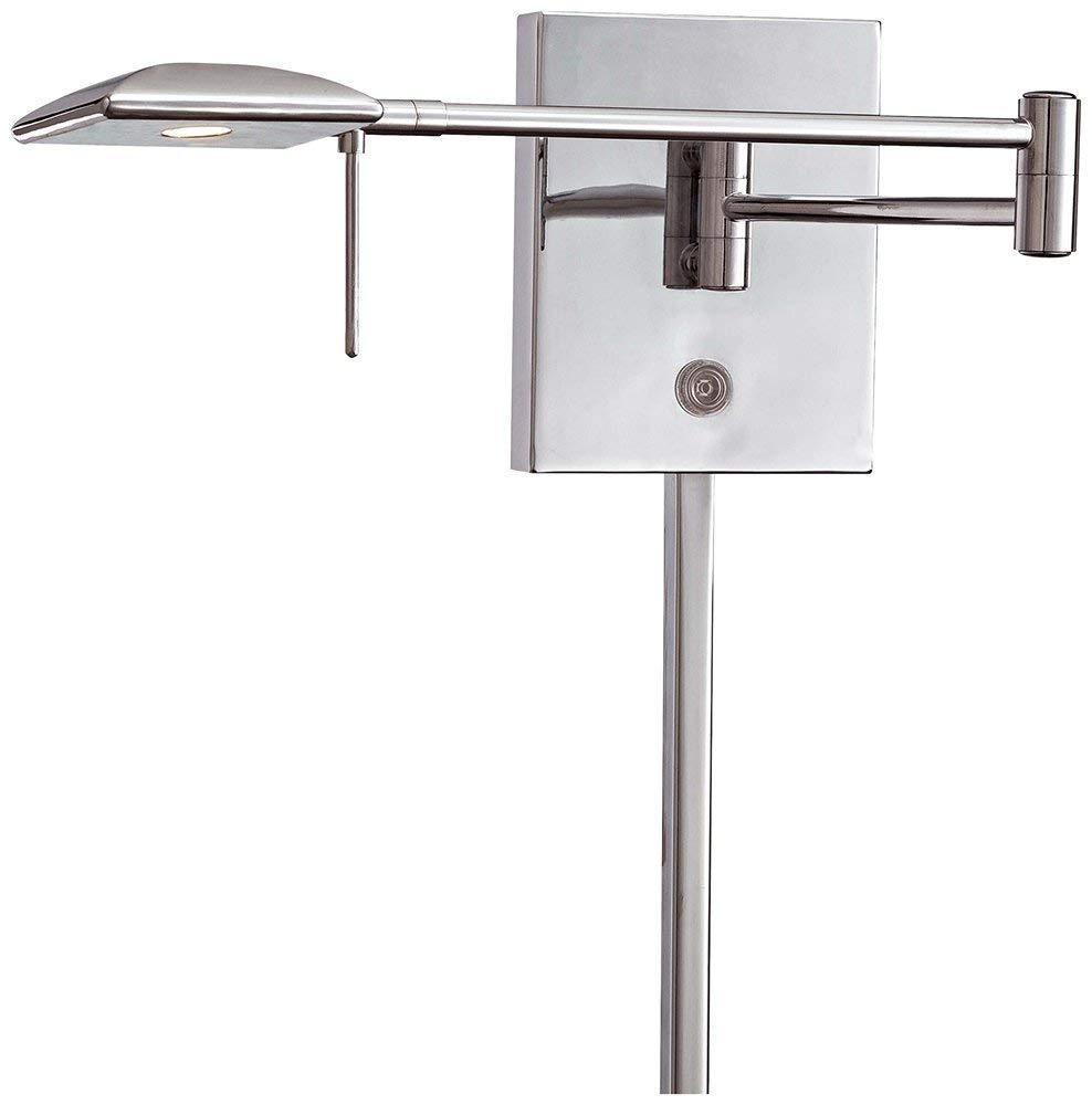 GEORGE KOVACS GEORGE KOVACS P4328-077 George\'s Reading Room LED Swing Arm Wall Lamp, 1-Light, 8 Total Watts, 6.25-in H x 13.75-in W, Chrome
