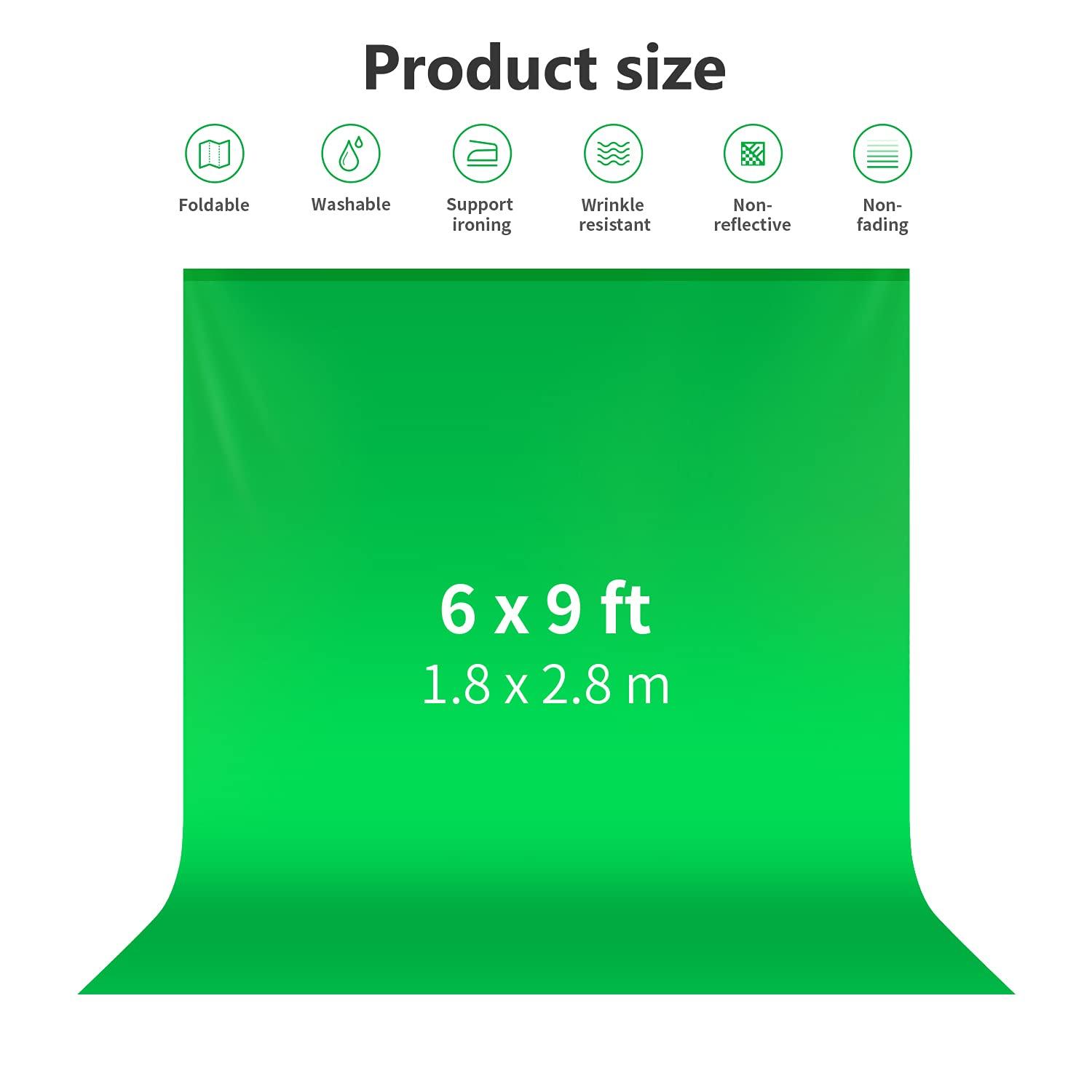 NEEWER NEEWER CB200B 210W LED Video Light with 2.4G/APP Remote Control, All Metal Bi Color COB Continuous Output Lighting with 90000Lux/1m 2700K-6500K for Video Recording, 6x9 ft Green Background Included