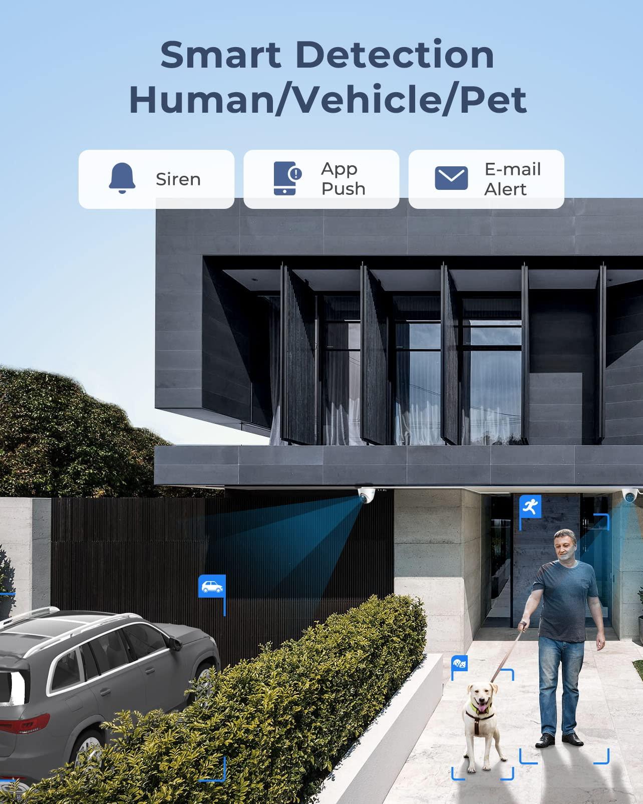 REOLINK REOLINK 12MP PoE Security Camera System RLK16-1200D8-A Bundle, 12pcs H.265 12MP Security Cameras Wired, Person Vehicle Pet Detection, Two-Way Talk, Color Night Vision, 4TB HDD 16CH NVR