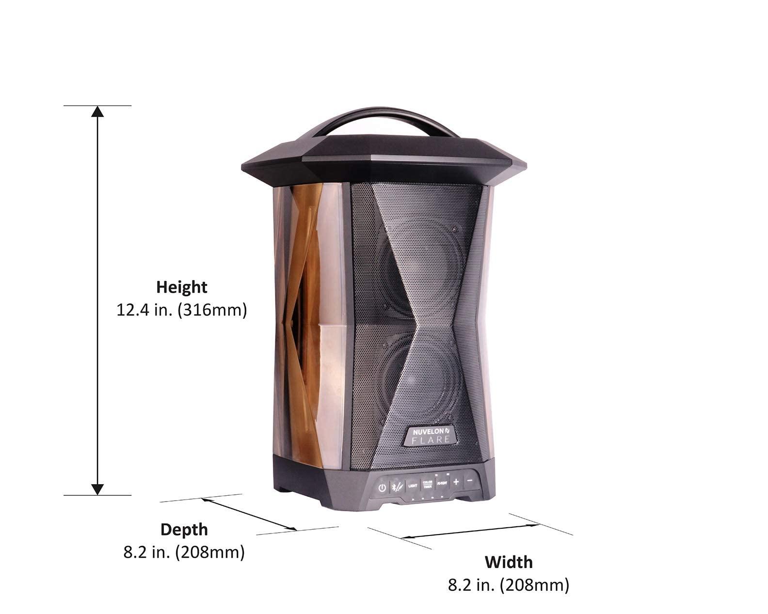 NUVELON NUVELON NF15A1-BTM Portable Bluetooth Speaker with lights, Nuvelon Flare Multi Sync wireless speaker with Ambient lighting and Rhythm light pulsing LED lights, Aux input, Bluetooth v4.2