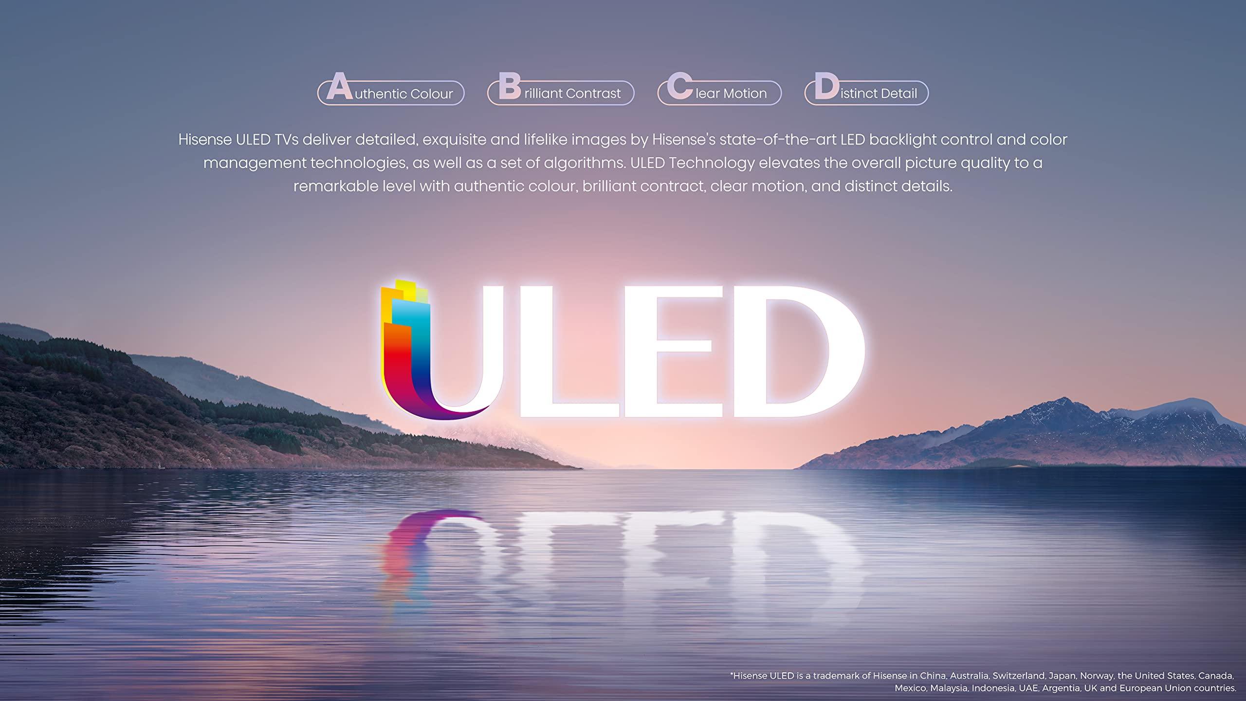 Hisense Hisense ULED 4K Premium 75U6H Quantum Dot QLED Series 75-Inch Smart Google TV, Dolby Vision Atmos, Voice Remote, Compatible with Alexa (2022 Model) Black