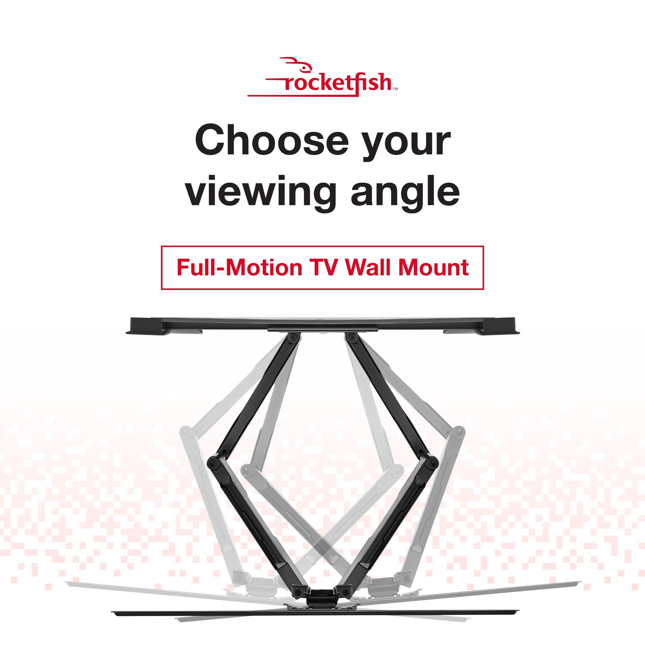 Rocketfish Rocketfish Full-Motion TV Wall Mount for Most 40\"75\" TVs - Tilt & Swivel TV Mount - Full-Motion TV Wall Mount with Built-in Wire Management System - Swivel TV Mount with Mounting Hardware Included