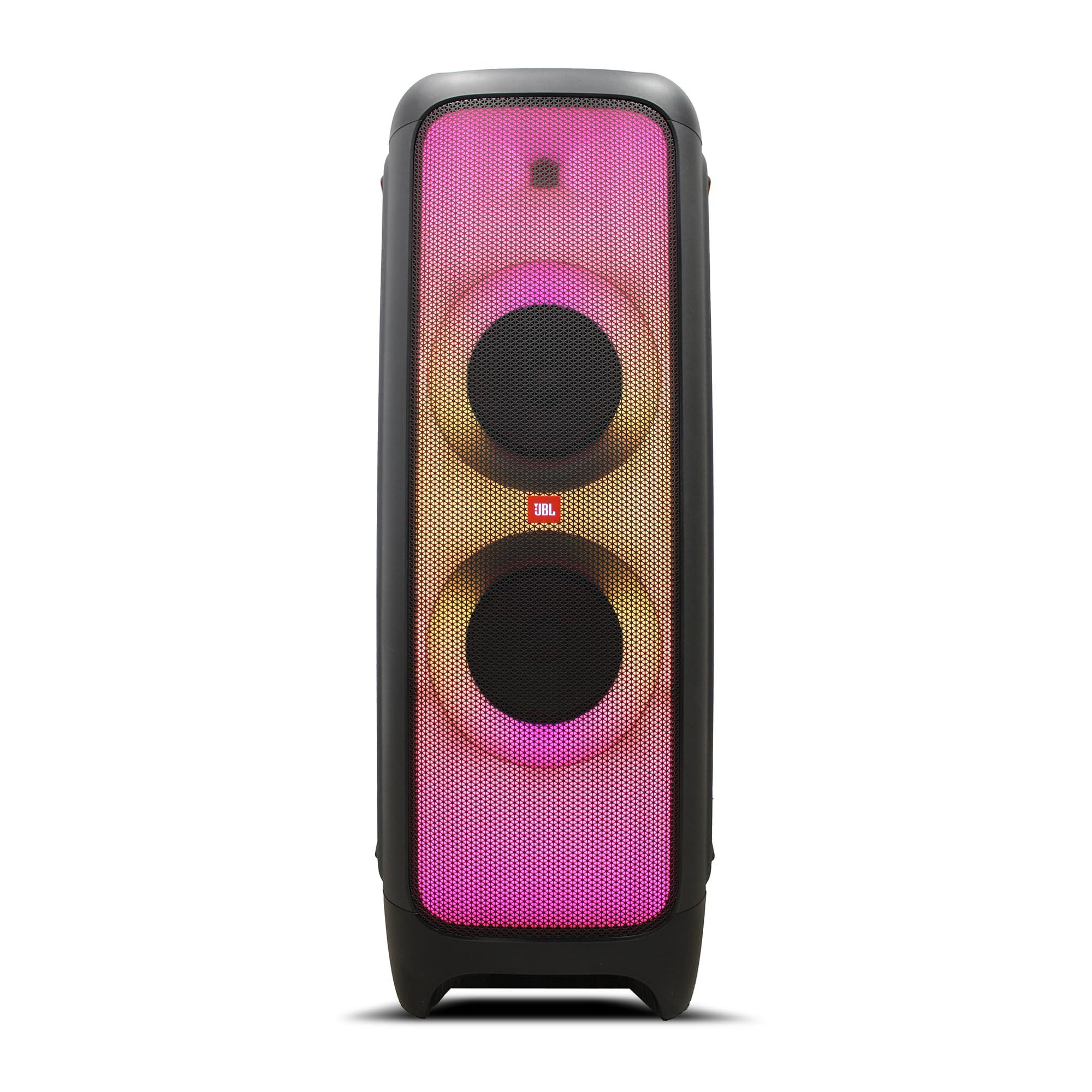 JBL JBL PartyBox 1000 High Power 1100W Bluetooth Speaker (JBLPARTYBOX1000AM) + Wireless Two Microphone System + AUX Cable + Microfiber Cloth Karaoke Kit