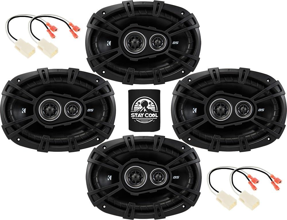 KICKER KICKER Speakers 6x9 inch for Jeep Renegade 2015-2020 Upgrade Kit - 4 Pack of DS Series with Harness, Car Audio Front and Rear Door Speaker DSC6930, 43DSC69304