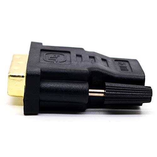 MulticoloredLED HDMI to DVI Adapter Gold Plated 1080P DVI Male to HDMI Female Converter Bi-Directional 24+1 DVI-D Port Converter, Black (2 of Pack)