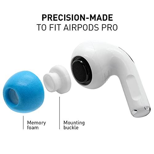 ADVANCED SOUND GROUP Eartune Fidelity UF-A Premium Memory Foam Tips for AirPods Pro (1st Gen & 2nd Gen) - Fits in Charging Case, Stays in Your Ears, Superb Sound Isolation, and Built-in Waxguard - Assorted S/M/L, [Blue]