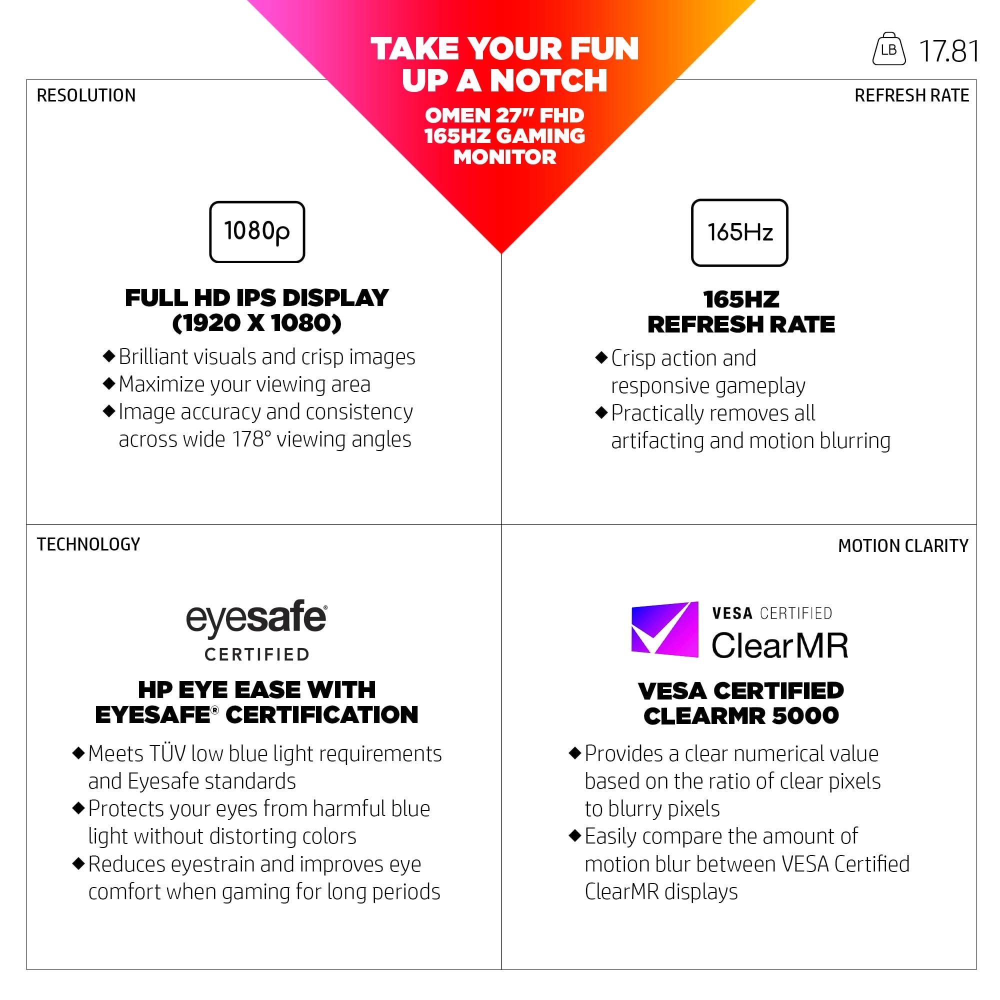 HP HP: OMEN 27 inch FHD 165Hz Gaming Monitor OMEN 27