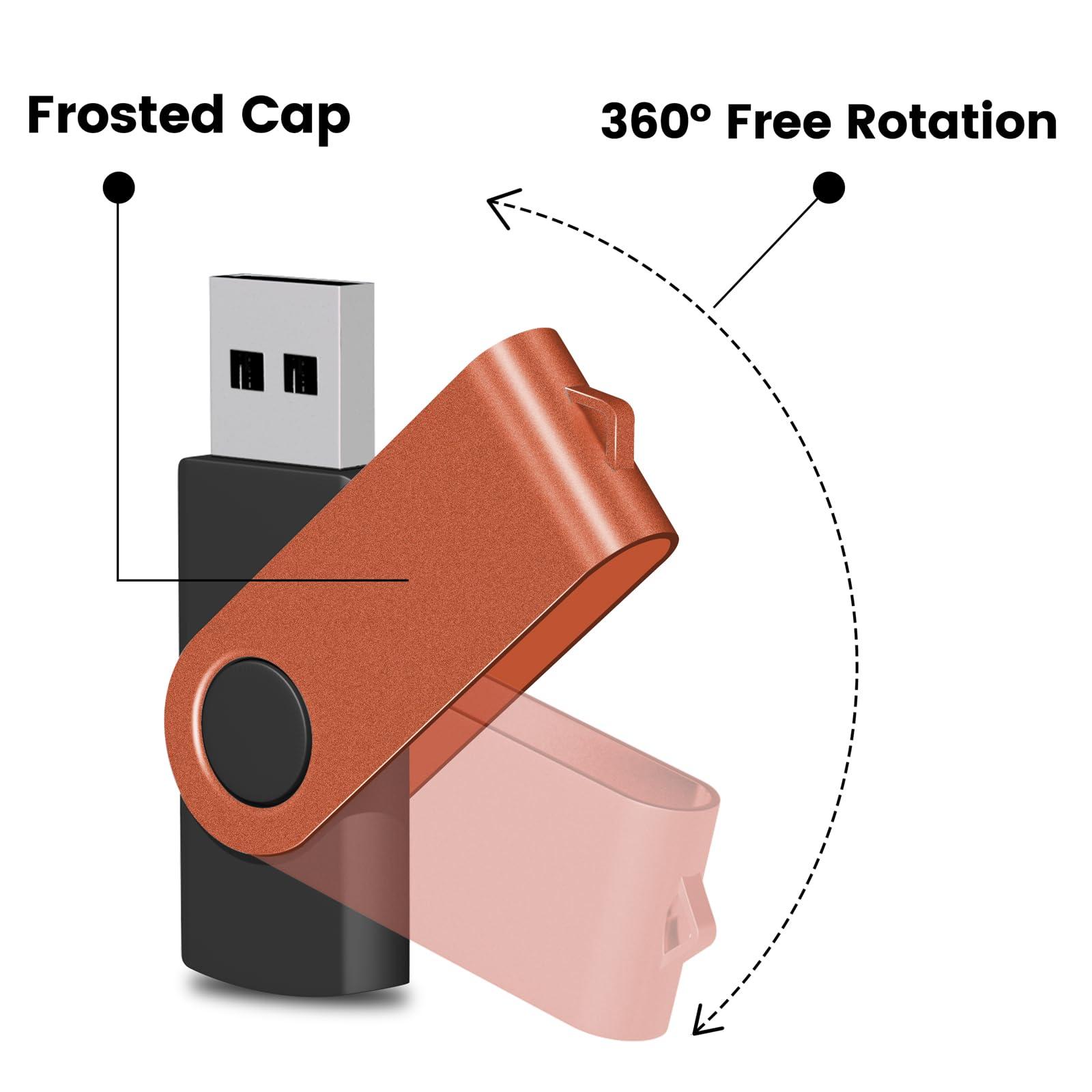 EASTBULL EASTBULL USB 2.0 Flash Drive 8GB with Lanyards Thumb Drives Bulk 20 Pack Colorful Multipack Memory Stick Pen Drive Swivel Design(8GB 20 Pack)