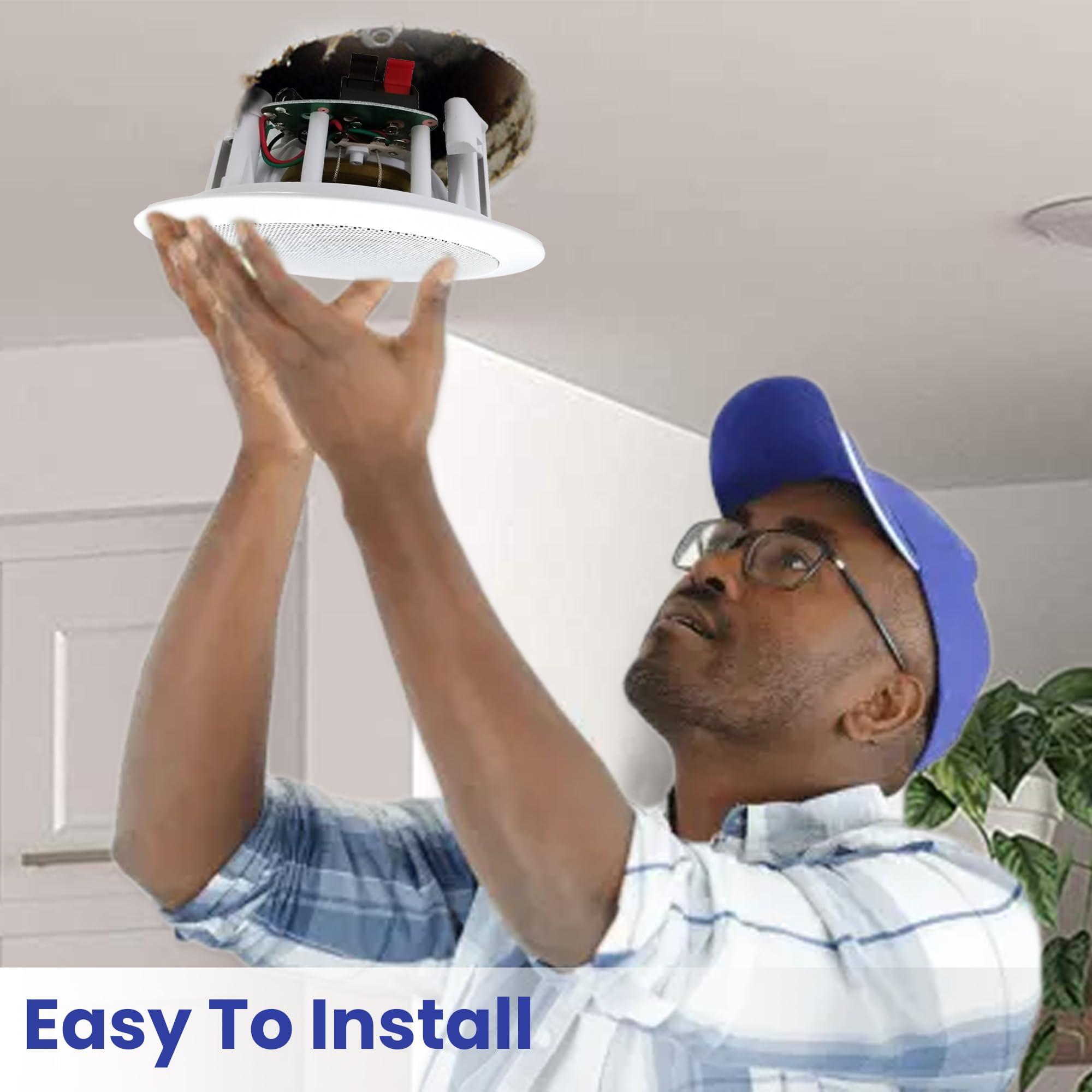 Technical Pro Technical Pro Home Theater System Kit 2000 Watts Bluetooth Amplifier Receiver with 4 Qty 6.5" 200 Watts in-Wall in-Ceiling Speaker and 16 Gauge 100 ft Speaker Wire