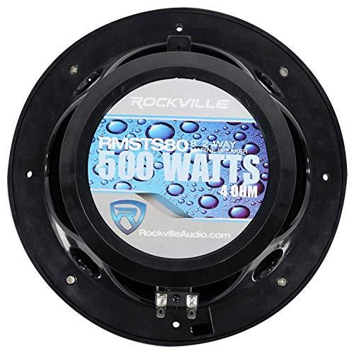 Rockville Pair Rockville RMSTS80B 8" 1000w Waterproof Marine Boat Speakers 2-Way Black