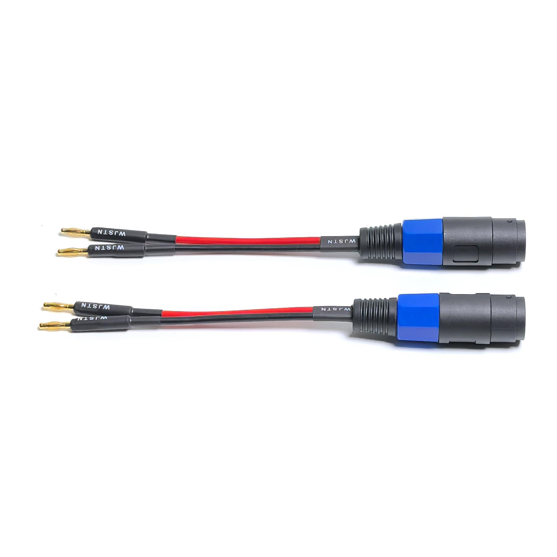 WJSTN WJSTN Banana Plugs to speakon Speaker Adapter Cablespeakon to Banana Plug Cable 12awg 6in/2 Pack