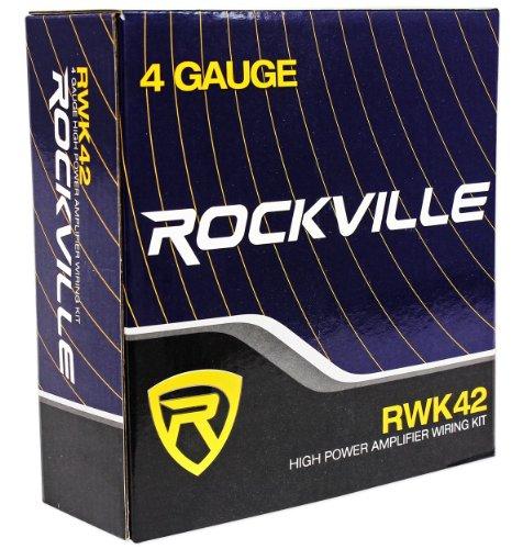 Rockville Rockville RWK42 4 Gauge 4 Chan Car Amp Wiring Installation Wire Kit (2) RCA's