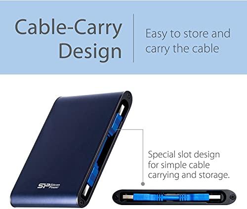 SP Silicon Power Silicon Power 1TB Rugged Portable External Hard Drive Armor A80, Waterproof USB 3.0 for PC, Mac, Xbox and PS4, Blue