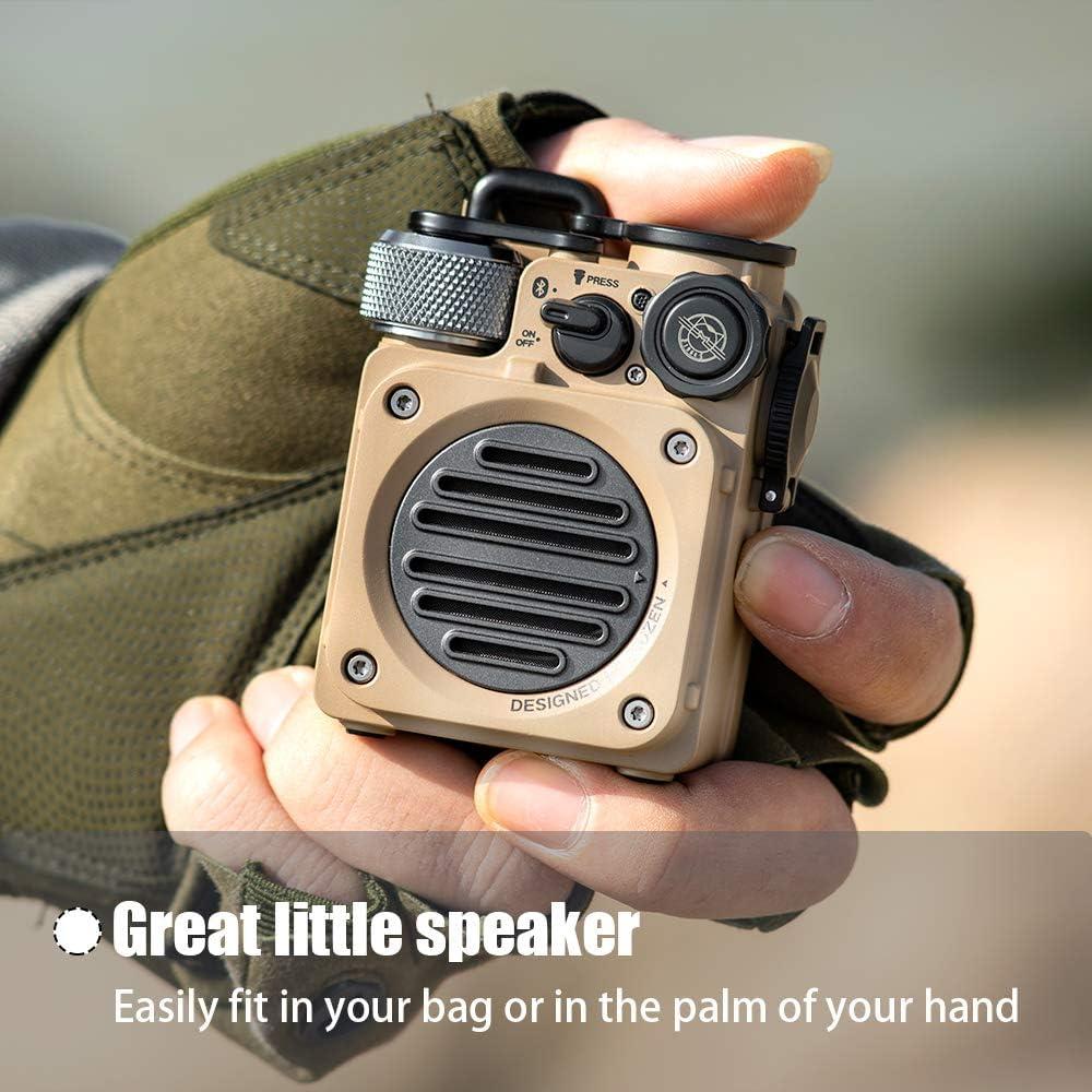 Muzen Muzen Portable Bluetooth Speaker, Wild Mini Rugged Travel Outdoor Speaker, Wireless Waterproof IPX5 with Flashlight, Stereo Sound, Metal Wild Look, for Adventure, Camping, Hiking