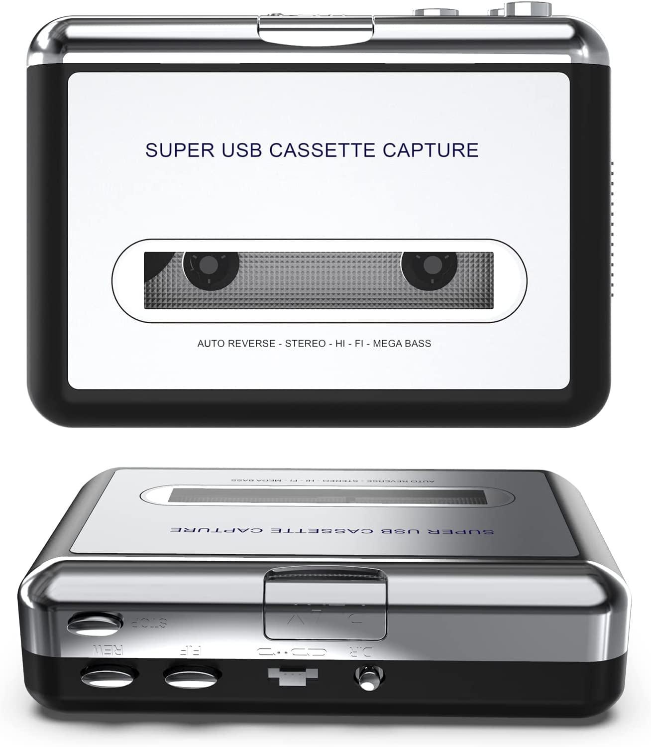 DIGITNOW DigitNowCassette Tape To CD Converter Via USB,Portable Cassette Player Capture Audio Music Compatible With Laptop and Personal Computer, Convert Walkman Tape To MP3 Format