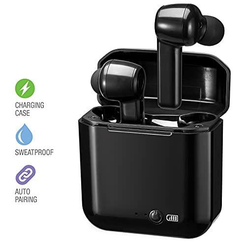 iLive iLive Truly Wire-Free Bluetooth Earbuds, Sweatproof Design, Charging Case, Includes 3 Set of Ear Tips, Black (IAEBT300B)