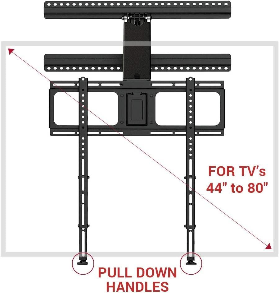 MantelMount MantelMount- MM340 above Fireplace Pull Down TV Mount- Televisions 44\" to 80\" Up to 90 lbs - Safe Auto-Adjusting TV Mounts - Patented Motion Stops, Handles, Balancing Technology - Superior Steel