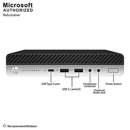 HP HP EliteDesk 800 G3 Desktop Mini Business PC Windows 10 Computer (Intel Core i5-6500T up to 3.1GHz, 8GB DDR4 RAM, 256GB SSD, WiFi, Bluetooth, USB Type-C 3.1, 2 x DisplayPort, Win 10 Pro) (Renewed)