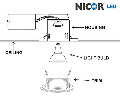 NICOR Lighting NICOR Lighting 6 inch White Recessed Baffle Trim, Fits 6 inch Housings (17510)