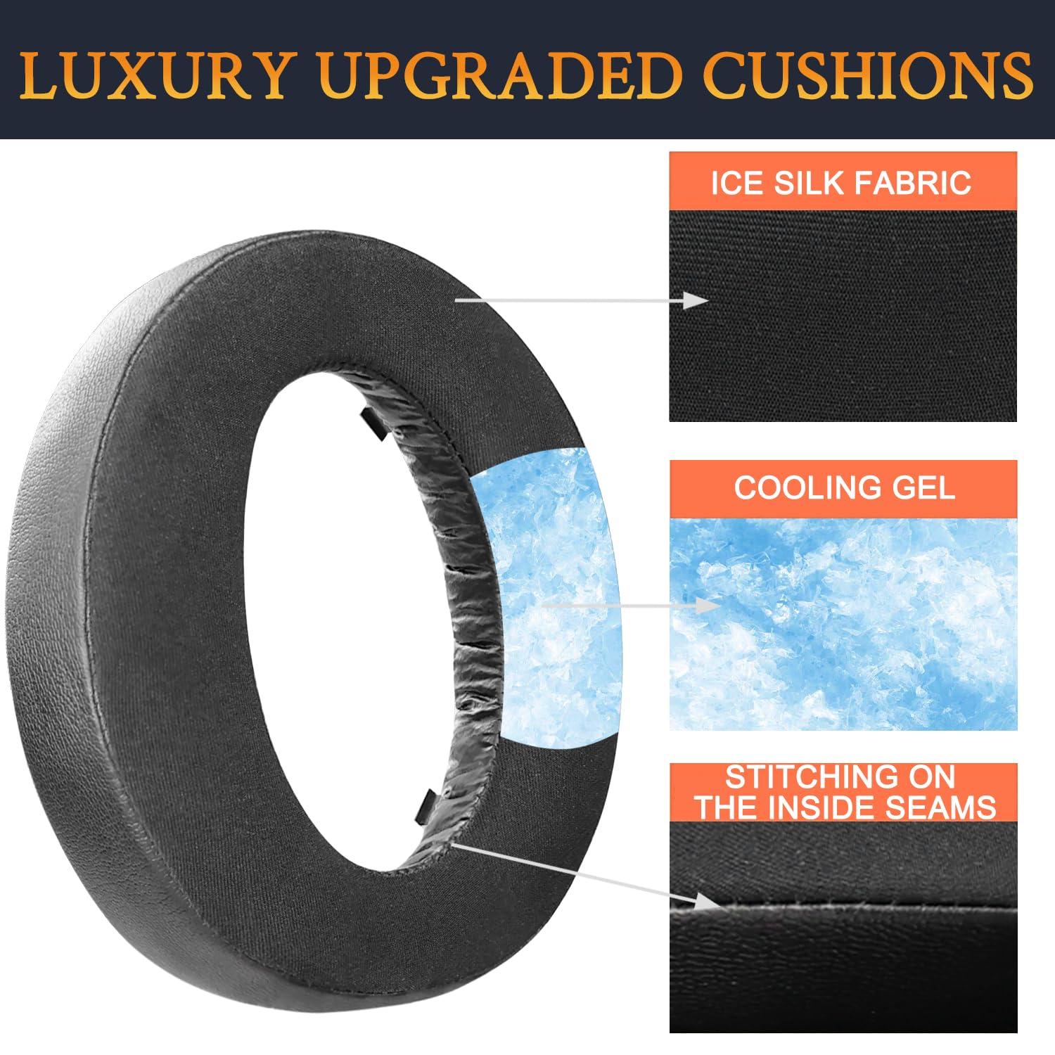 SOULWIT SOULWIT Replacement Earpads for Sony New Gold Wireless PlayStation PS4 (2018 Version) Headset, Ear Pads Cushions with High-Density Foam (CUHYA-0080 CG Black)