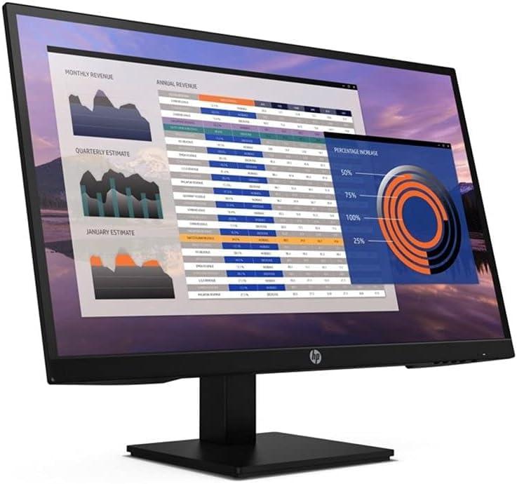 HP HP P27h G4 27 Inch IPS Desktop Office Monitor Full HD 75 Hz Built-in Speaker Tilt Swivel Pivot Height Adjustable Low Blue Light HDMI VGA DisplayPort for Laptop PC Screen Display, Black (Renewed)