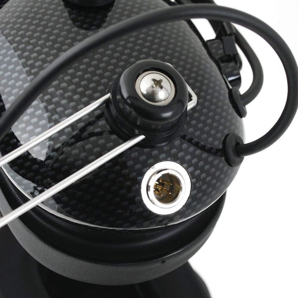 Rugged Radios Rugged Carbon Fiber Over The Head Headset for Racing Radios Electronics Communications Features Volume Control Knob 3.5mm 5-Pin Input Jack and Push to Talk