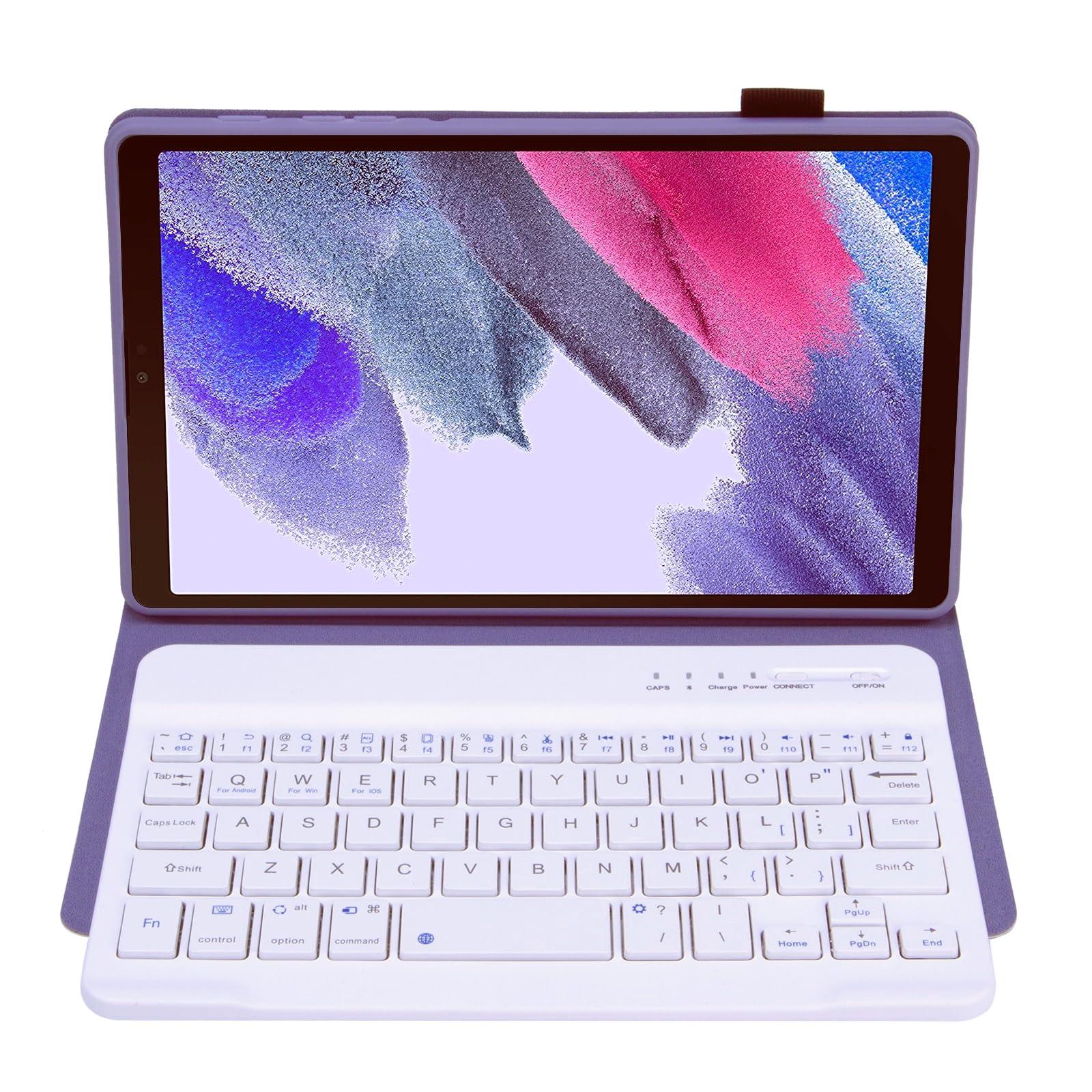 Lrufodya Lrufodya Keyboard Case for Samsung Galaxy Tab A7 Lite 8.7" 2021, Candy Colors Detachable Wireless Keyboard with Slim Cover for Model SM-T220 T225 T227 (Purple)