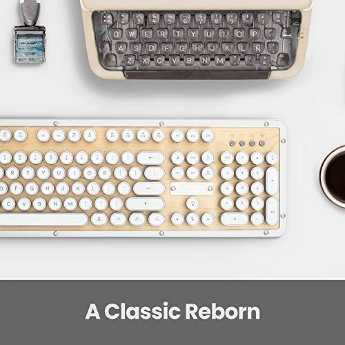 Azio Azio Retro Classic USB (Maple)- Wired Backlit Vintage Maple Wood Mechanical Keyboard for PC (MK-RETRO-W-02-US)
