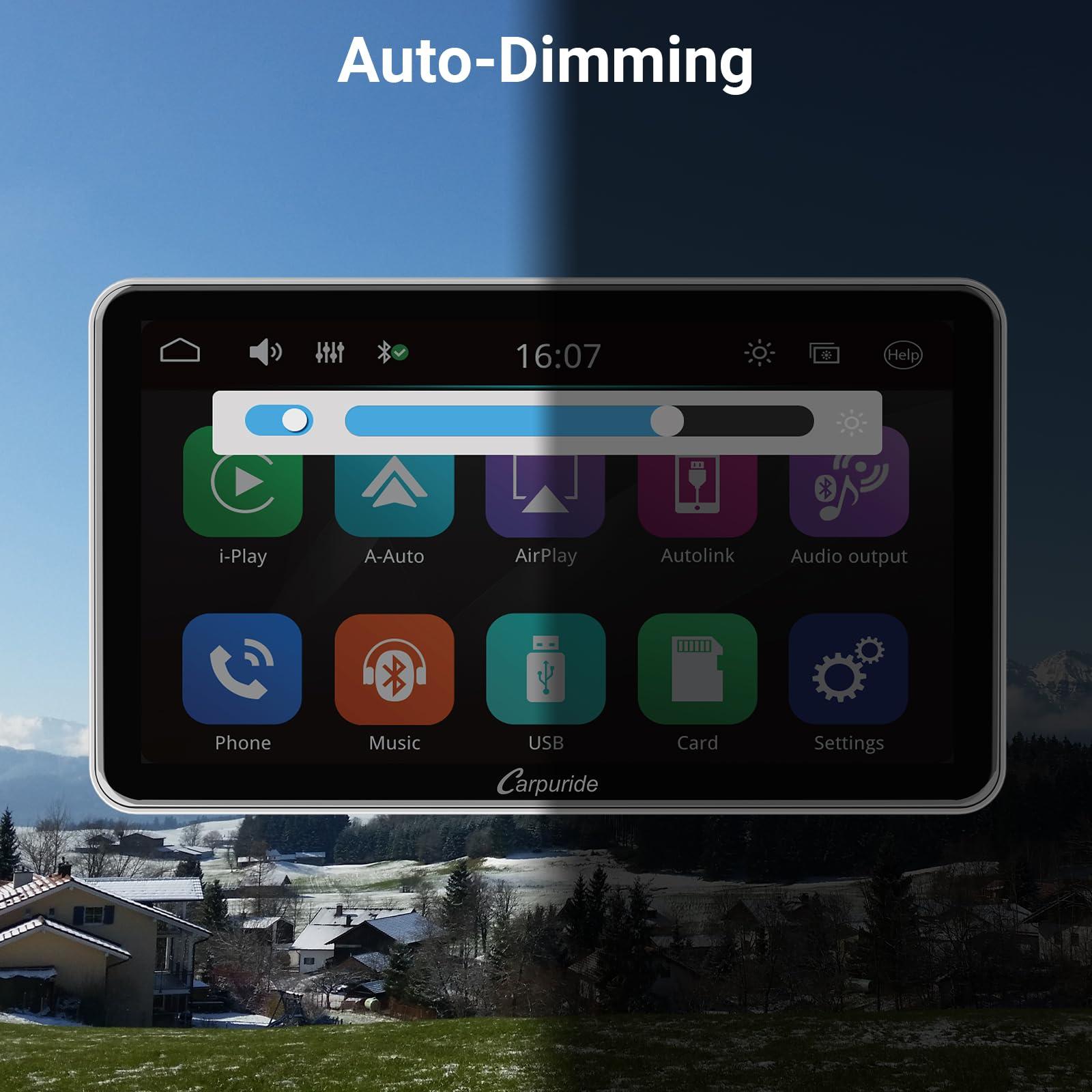 Carpuride Carpuride W701, Portable Wireless CarPlay Screen for Car- 7 Inch Car Play Screen Compatible with Android Auto and Apple CarPlay - Multimedia Player, Bluetooth, Navigation Screen for All Vehicles