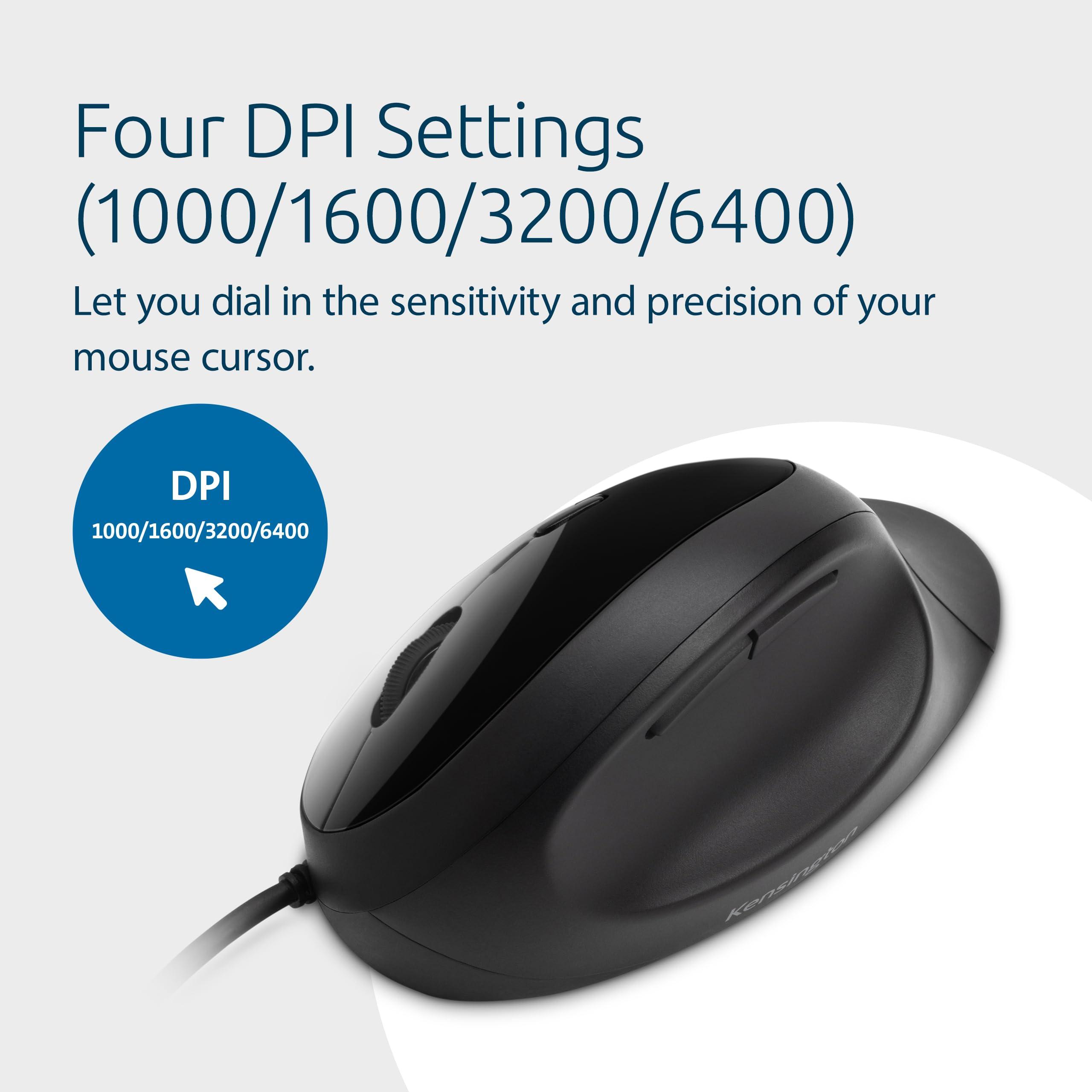 Kensington Kensington Pro Fit Ergonomic Wired Mouse Black (K75403WW)