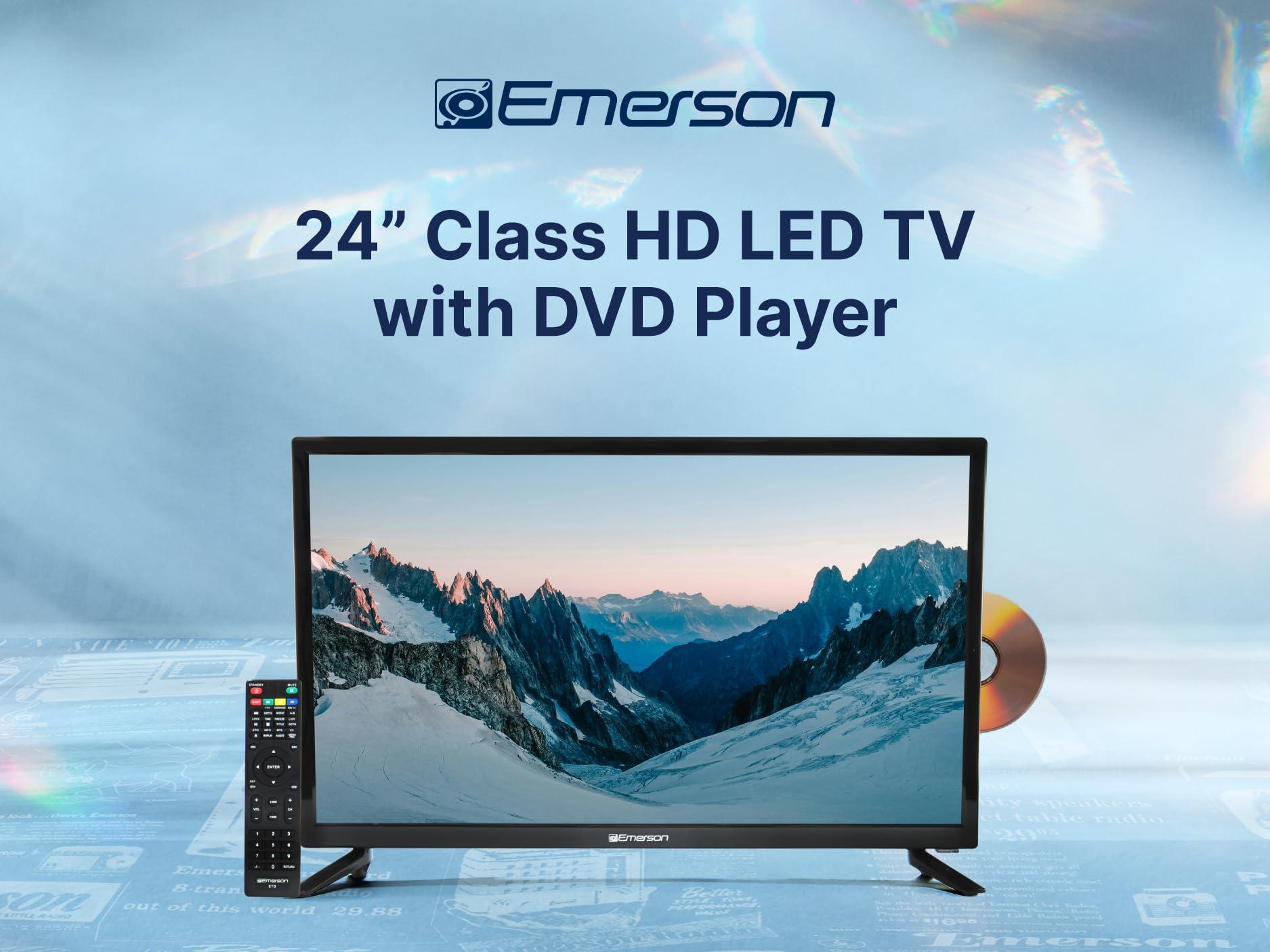 Emerson Emerson ETD-2450 24\" Class LED HDTV with Built-in DVD Player, 720p HD, HDMI/USB Inputs, Digital Tuner, Slim Design, Wall Mountable, Energy Efficient, and Parental Control Features