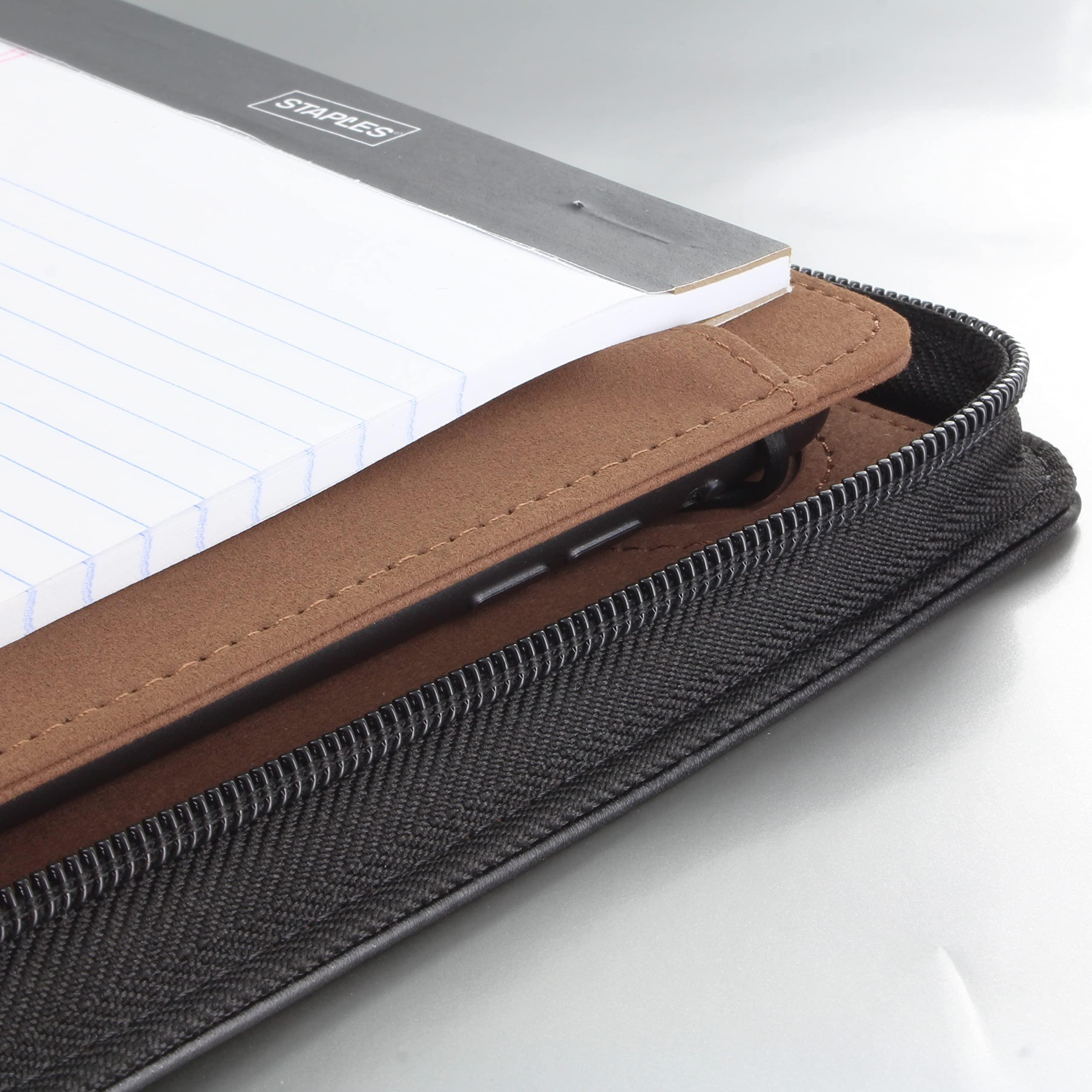 KHOMO KHOMO Universal Padfolio Case - Portfolio Organizer for Tablet 8.5 up to 11 inch –PU Leather Notebook Pad Holder Folder for iPad, Air, Pro & Others