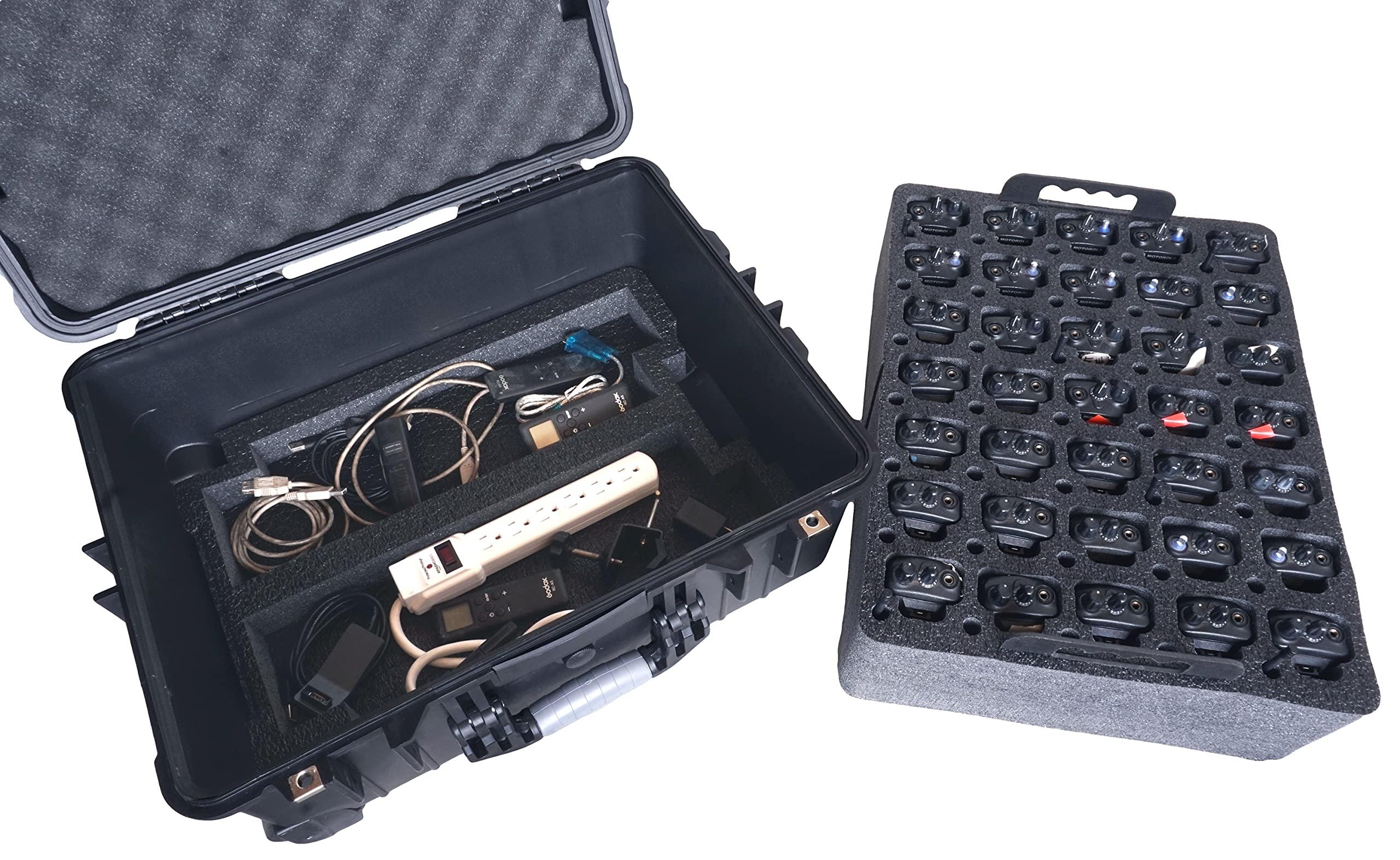 Case Club Case Club Case fits 35 Motorola R2 / CP200 / XPR 3500e Two-Way Radios in Pre-Cut Heavy Duty Wheeled Waterproof Case