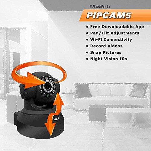 Pyle Indoor Wireless Security IP Camera - Home WiFi Remote Video Monitor w/Motion Detection and Night Vision - PTZ Pan Tilt Network Surveillance, Voice Mic Audio for Mobile, Windows & Mac - Pyle PIPCAM5