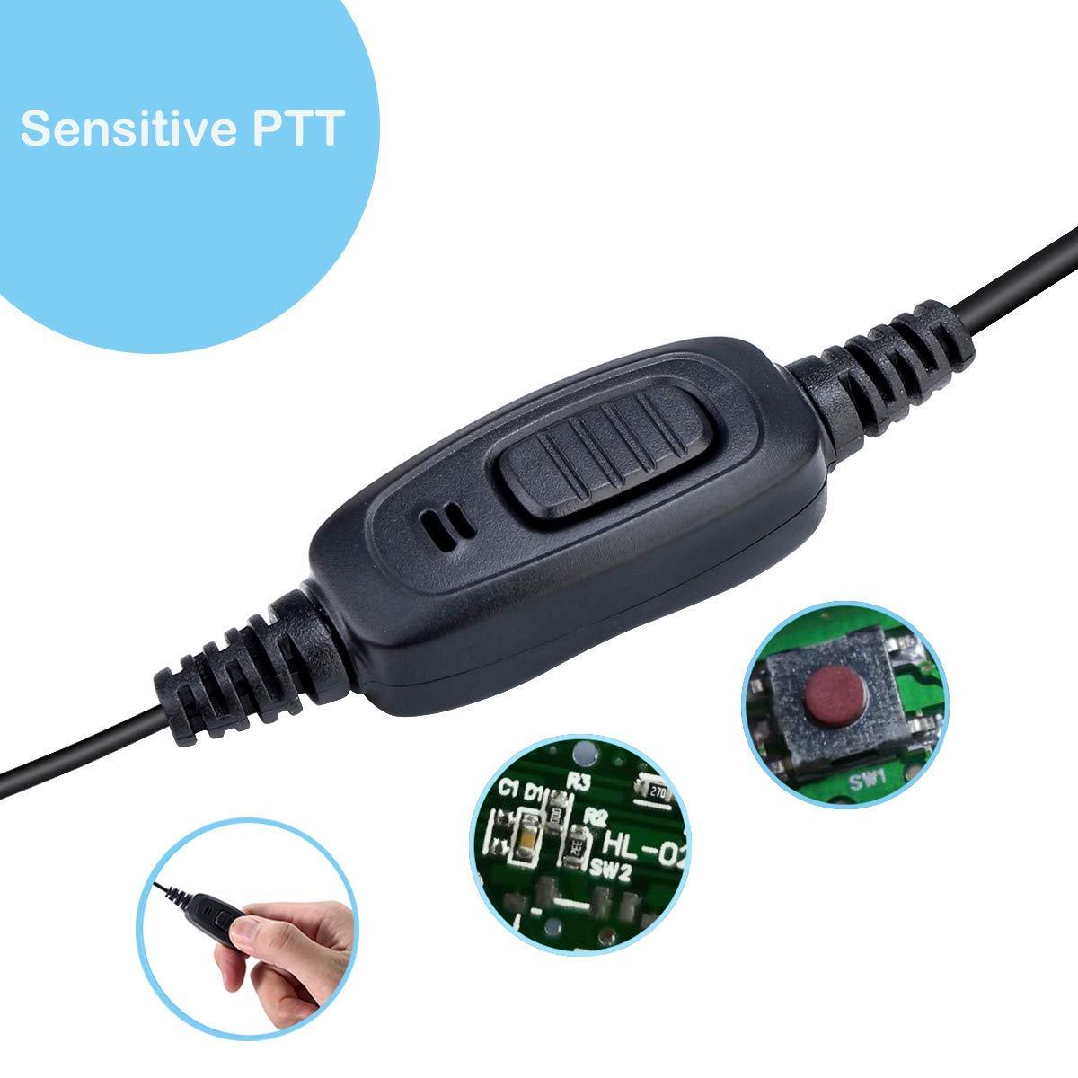 Retevis Retevis RT68 Walkie Talkie(2 Pack) with Earpiece(2 Pack),Rechargeable,Portable FRS Two-Way Radio,Heavy Duty Long Range,USB Charging Base,License Free,RT22 Acoustic Tube Walkie Talkie Earpiece with Mic